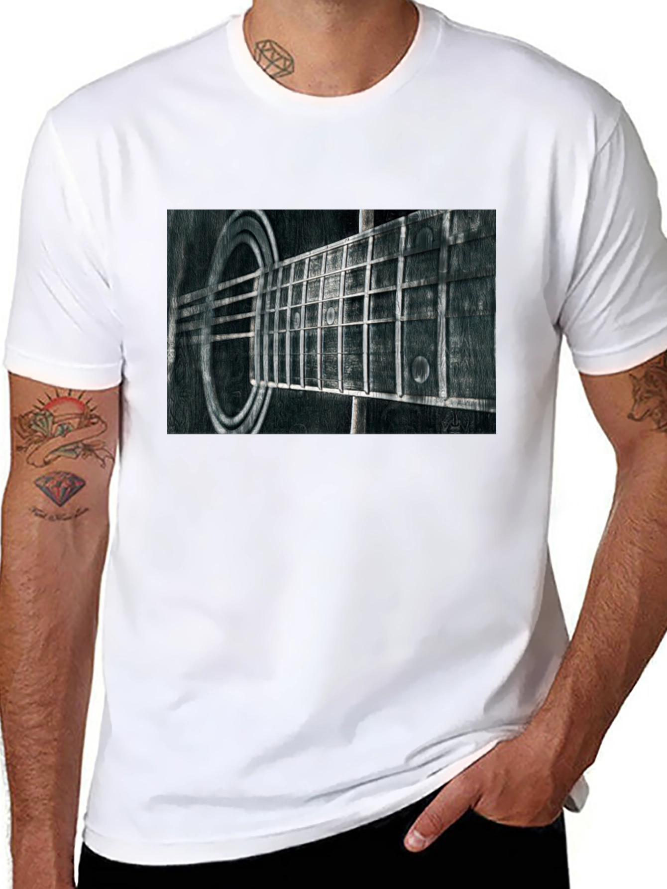 Guitar Fretboard Graphic Tee - Black