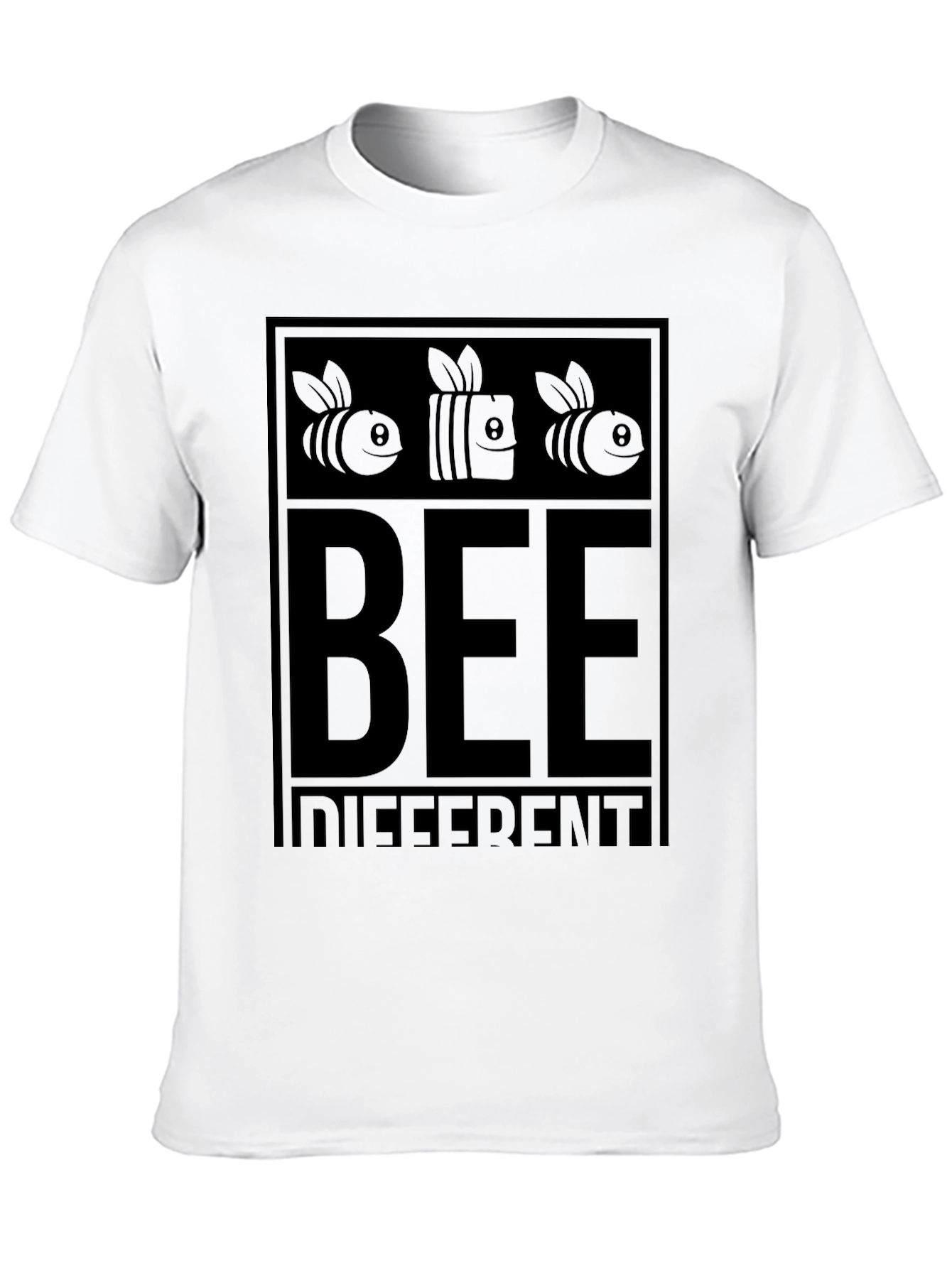 Bee Different Black Graphic T-Shirt