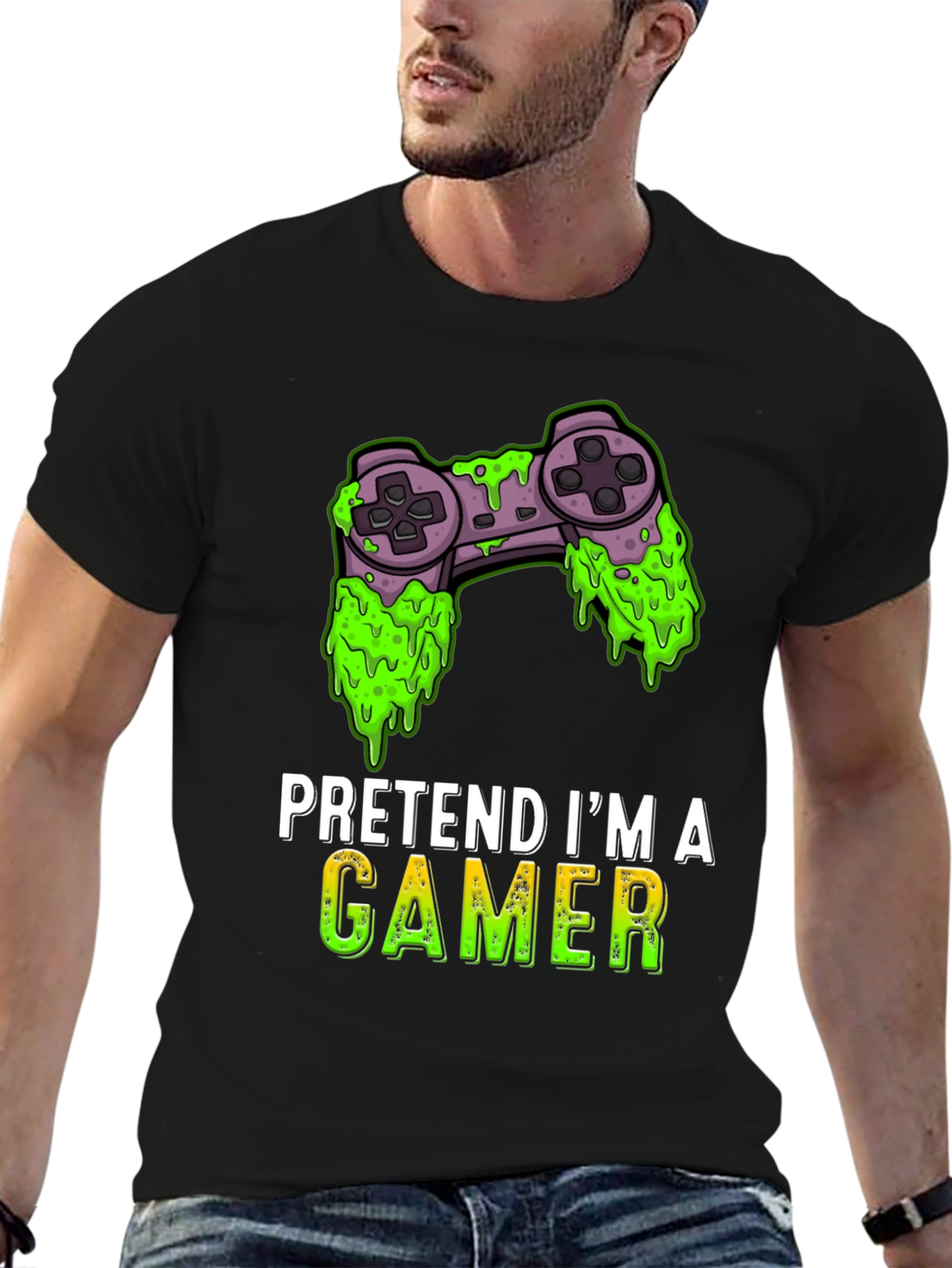 Pretend Im A Gamer T-Shirt - Funny Gaming Tee