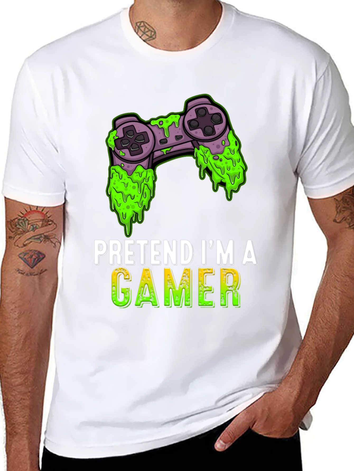 Pretend Im A Gamer T-Shirt - Funny Gaming Tee