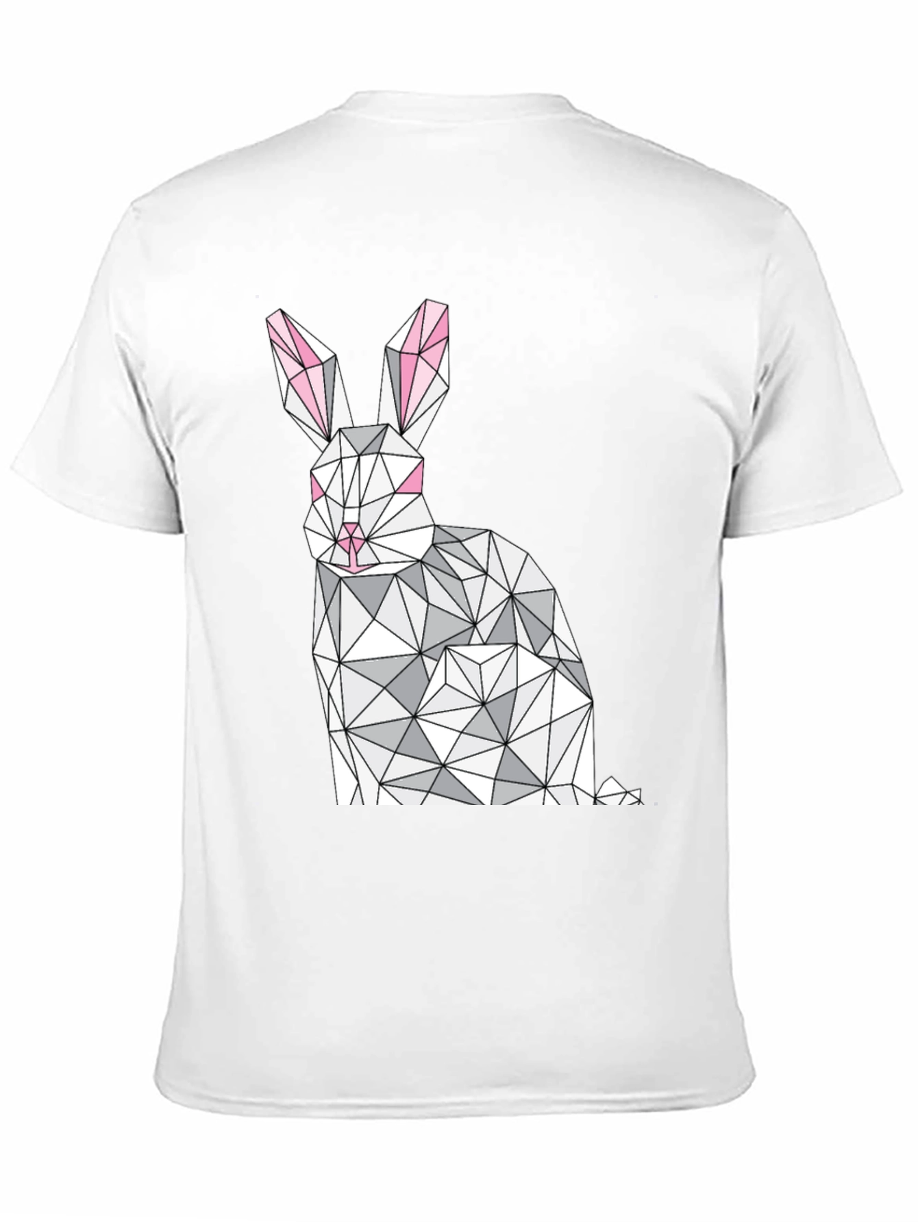 Geometric Rabbit Graphic Tee - Stylish Black T-Shirt