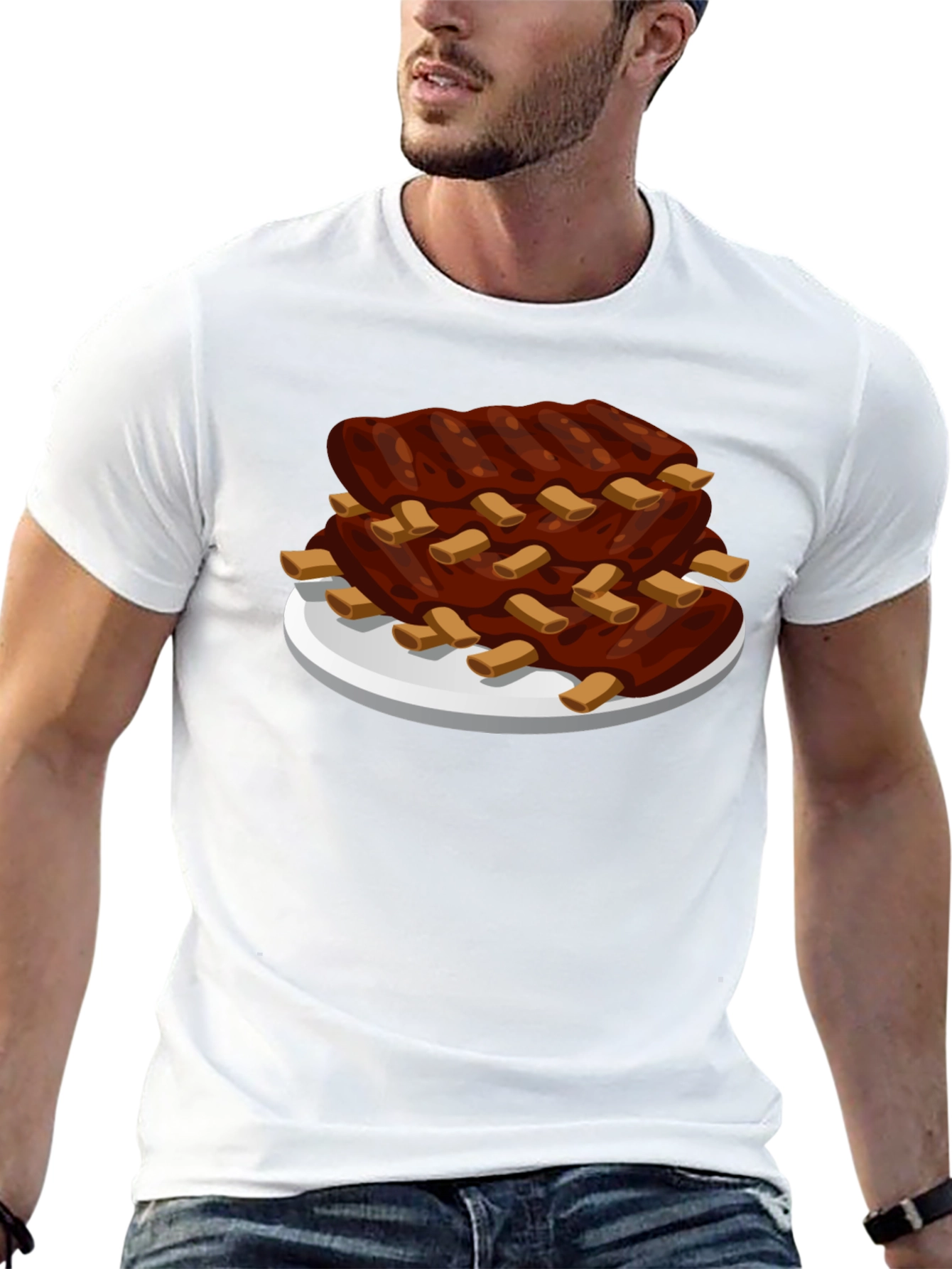 Cartoon Ribs T-Shirt - BBQ Lovers Tee