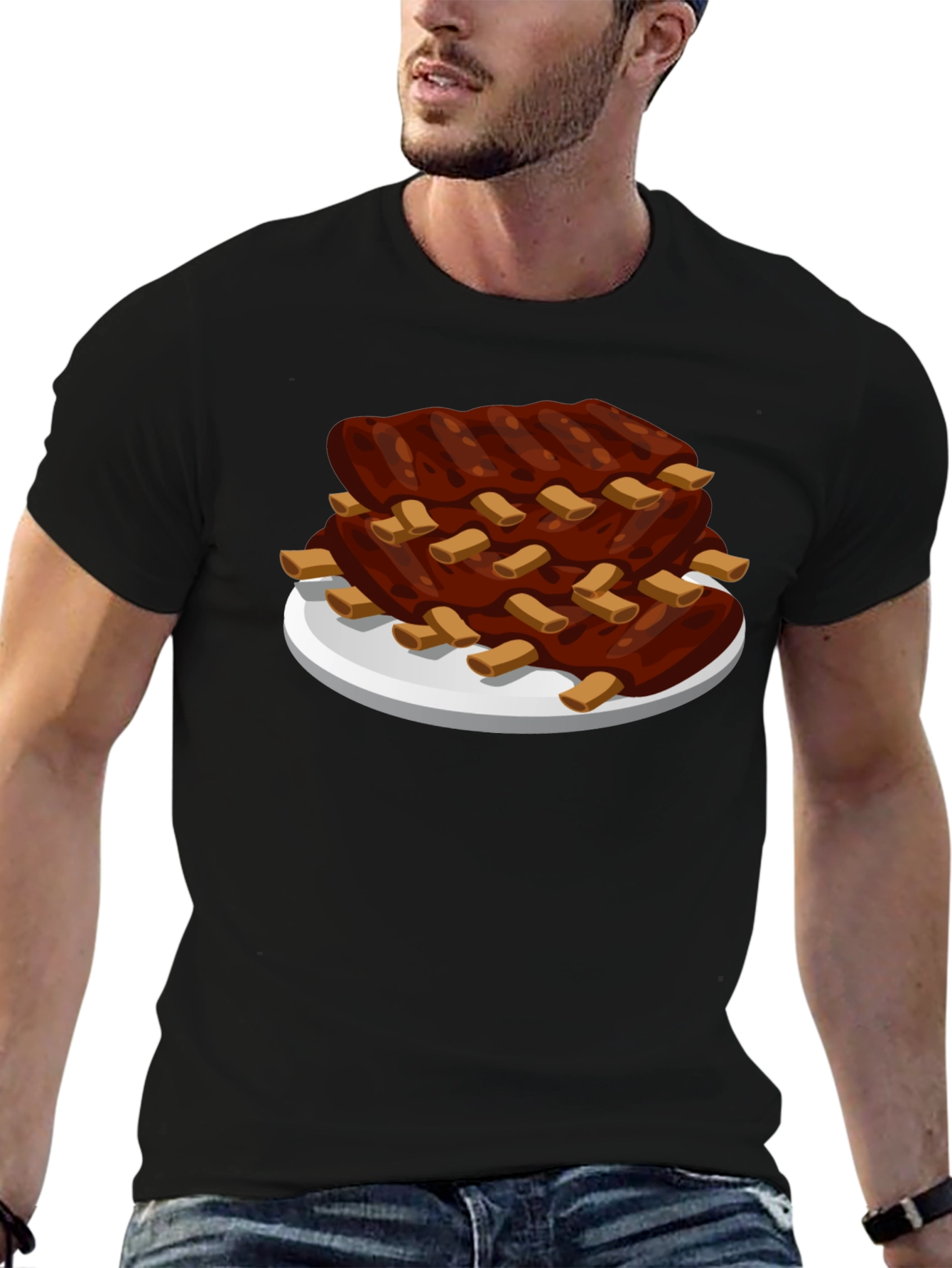 Cartoon Ribs T-Shirt - BBQ Lovers Tee