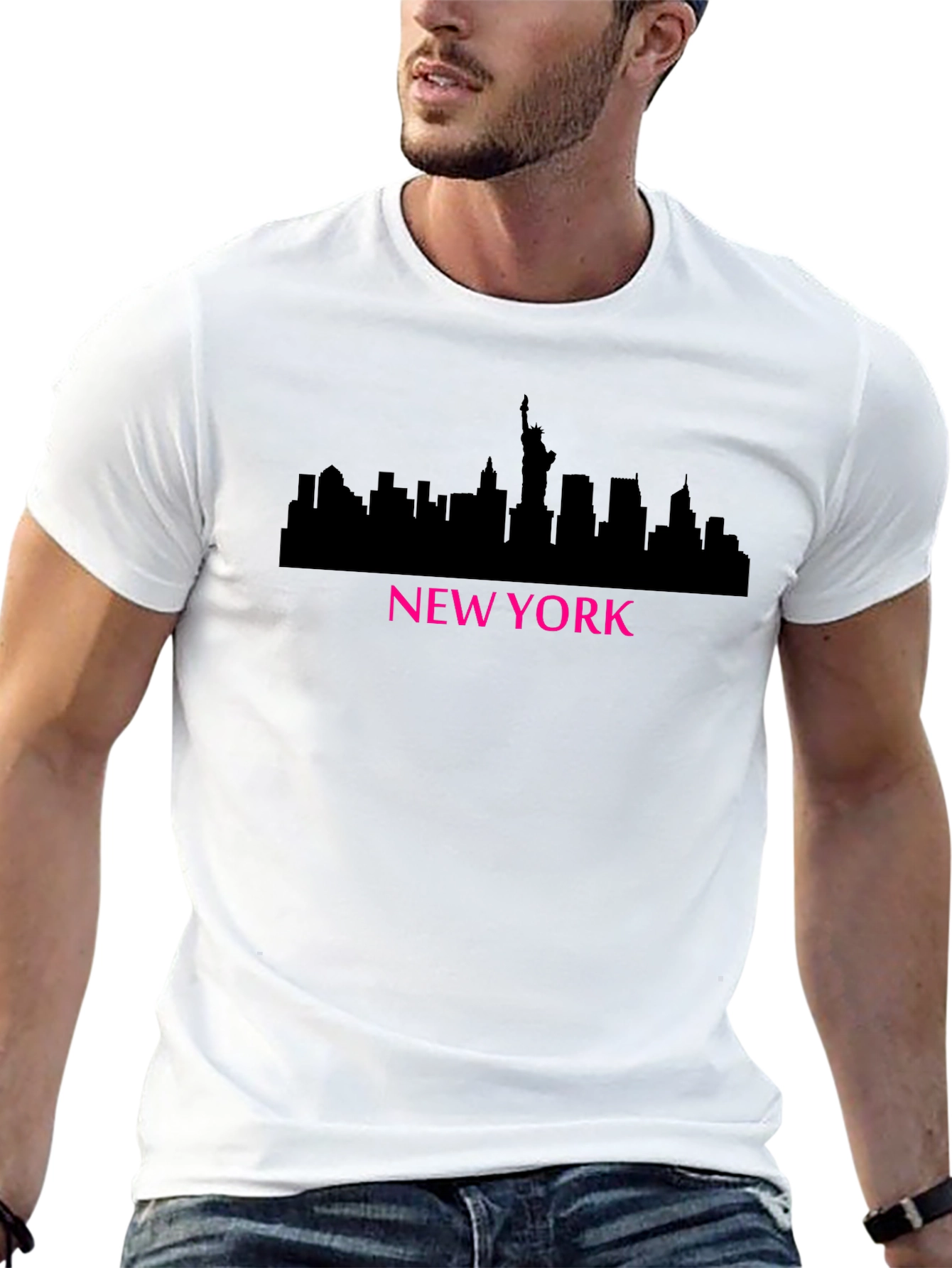 New York Skyline Graphic T-Shirt - Black