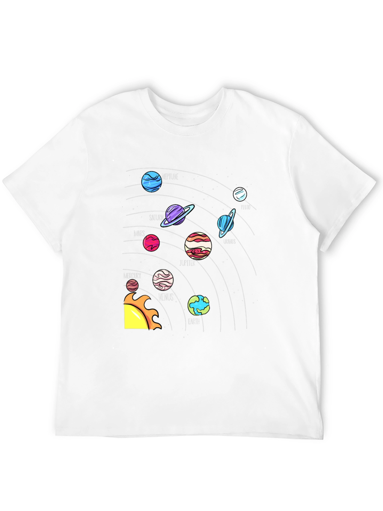 Planets Graphic Tee - Black Crew Neck T-Shirt