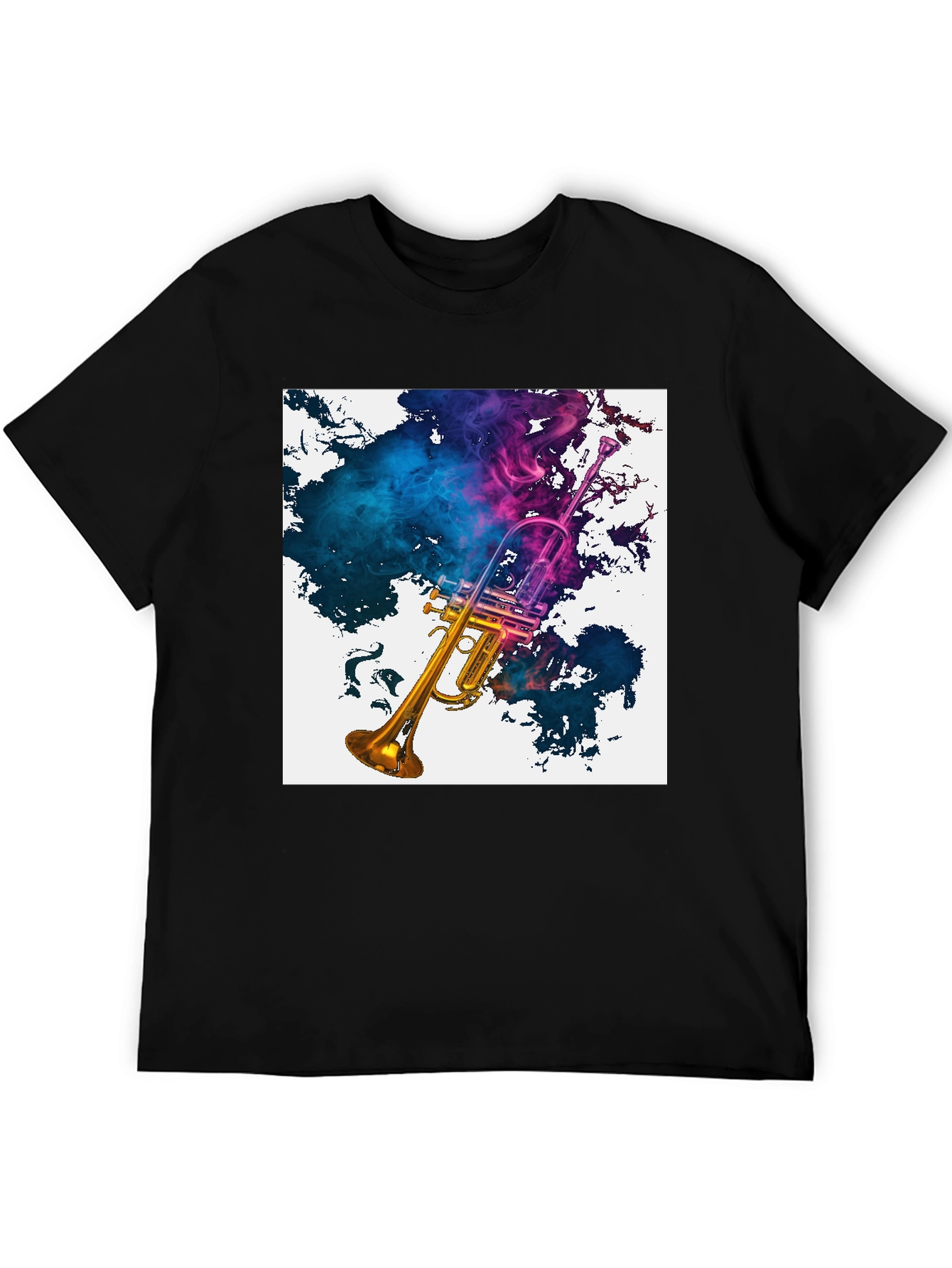 Trumpet Smoke Art Graphic Tee - Music Lovers T-Shirt