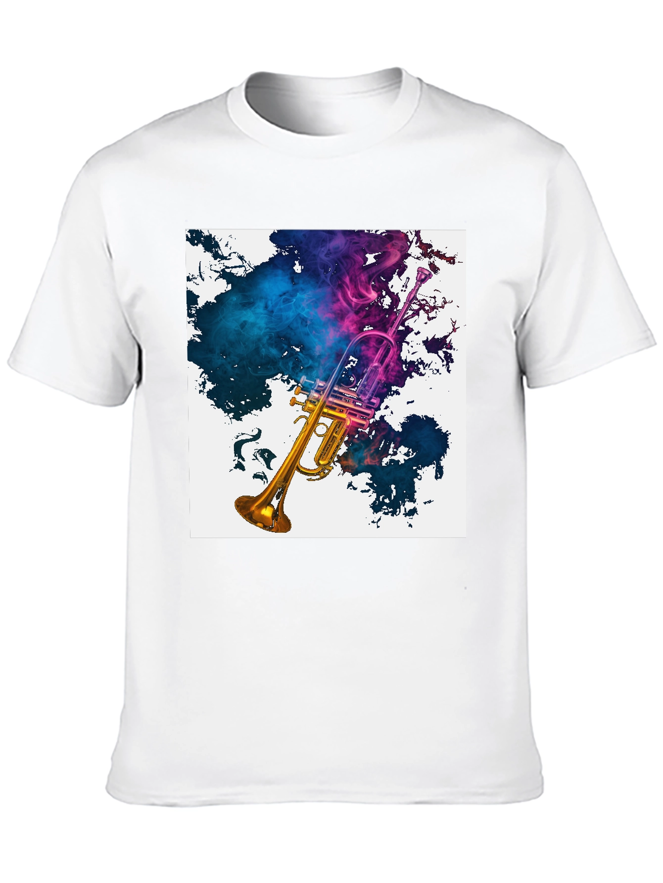 Trumpet Smoke Art Graphic Tee - Music Lovers T-Shirt