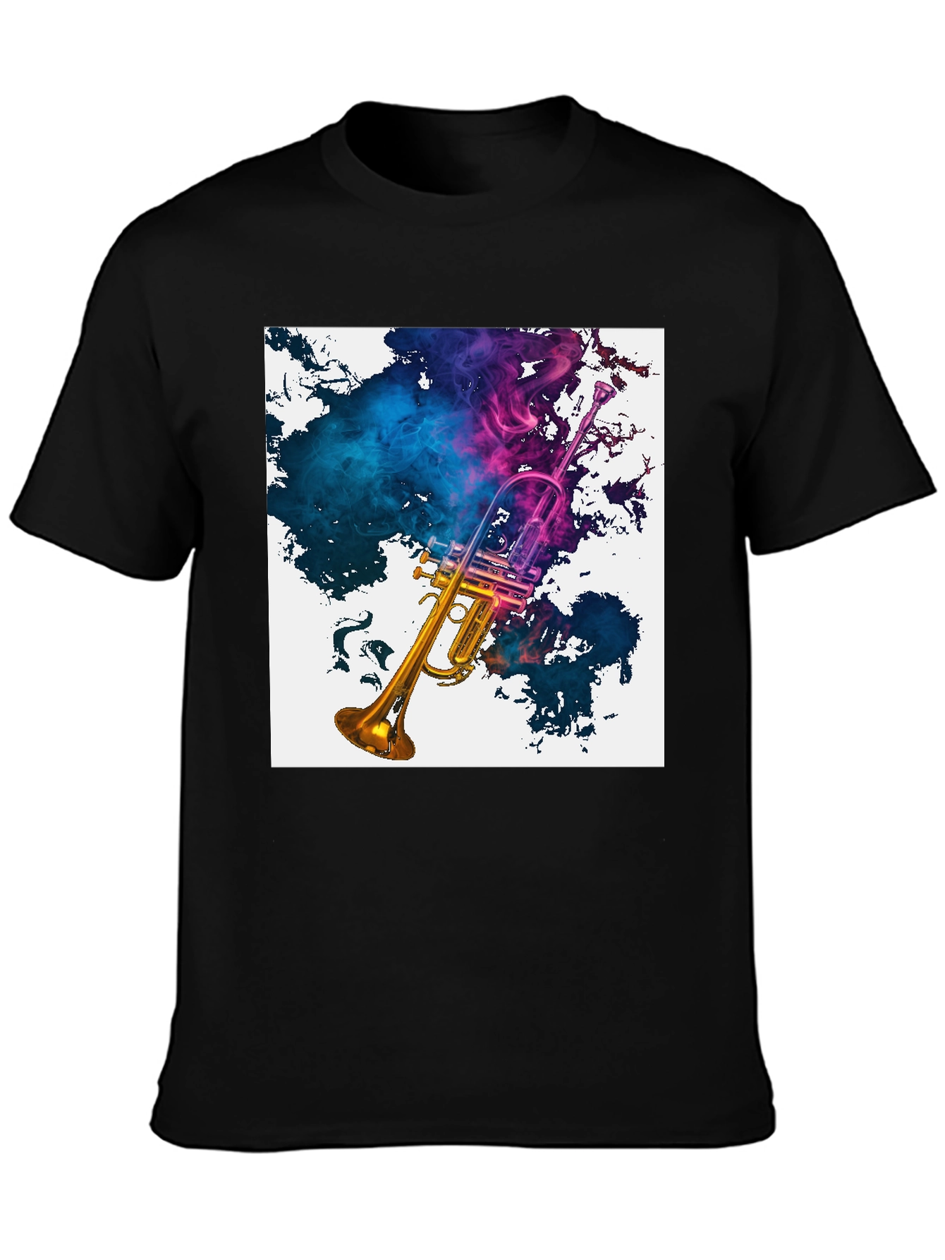 Trumpet Smoke Art Graphic Tee - Music Lovers T-Shirt