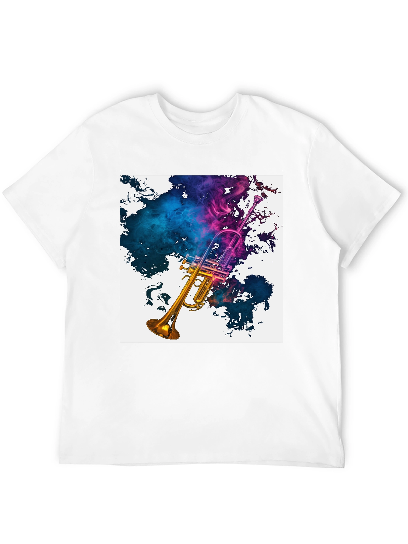 Trumpet Smoke Art Graphic Tee - Music Lovers T-Shirt