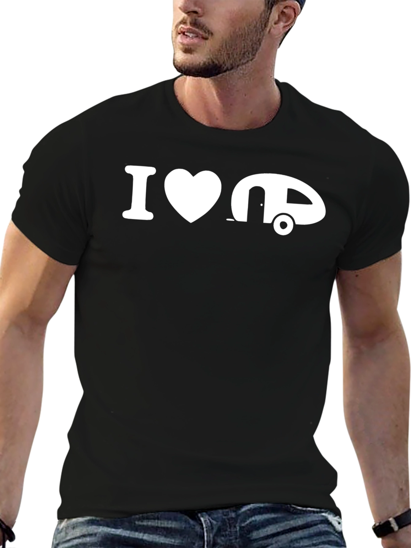 I Love Camping T-Shirt - Black Graphic Tee