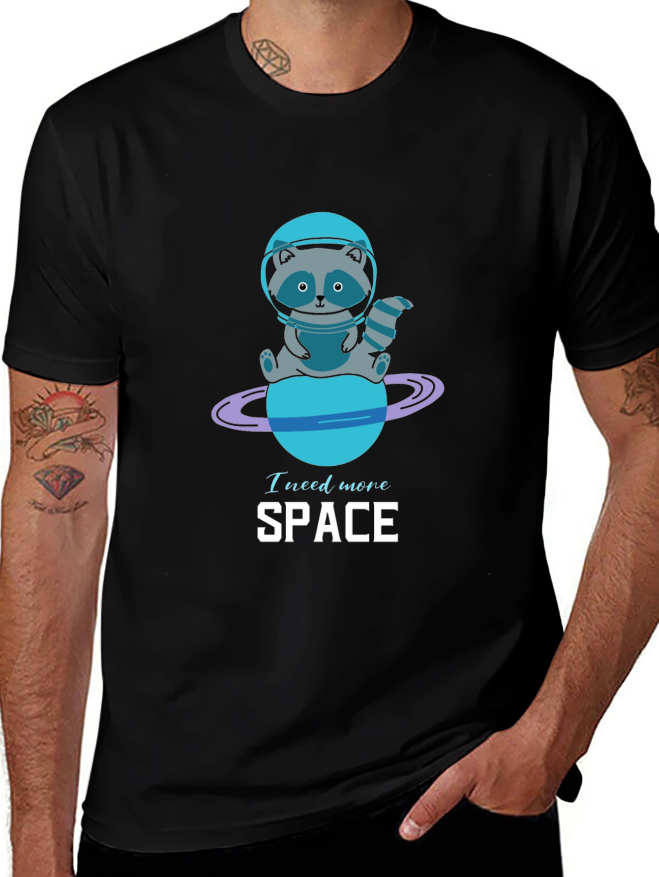 Need More Space Raccoon Graphic Tee