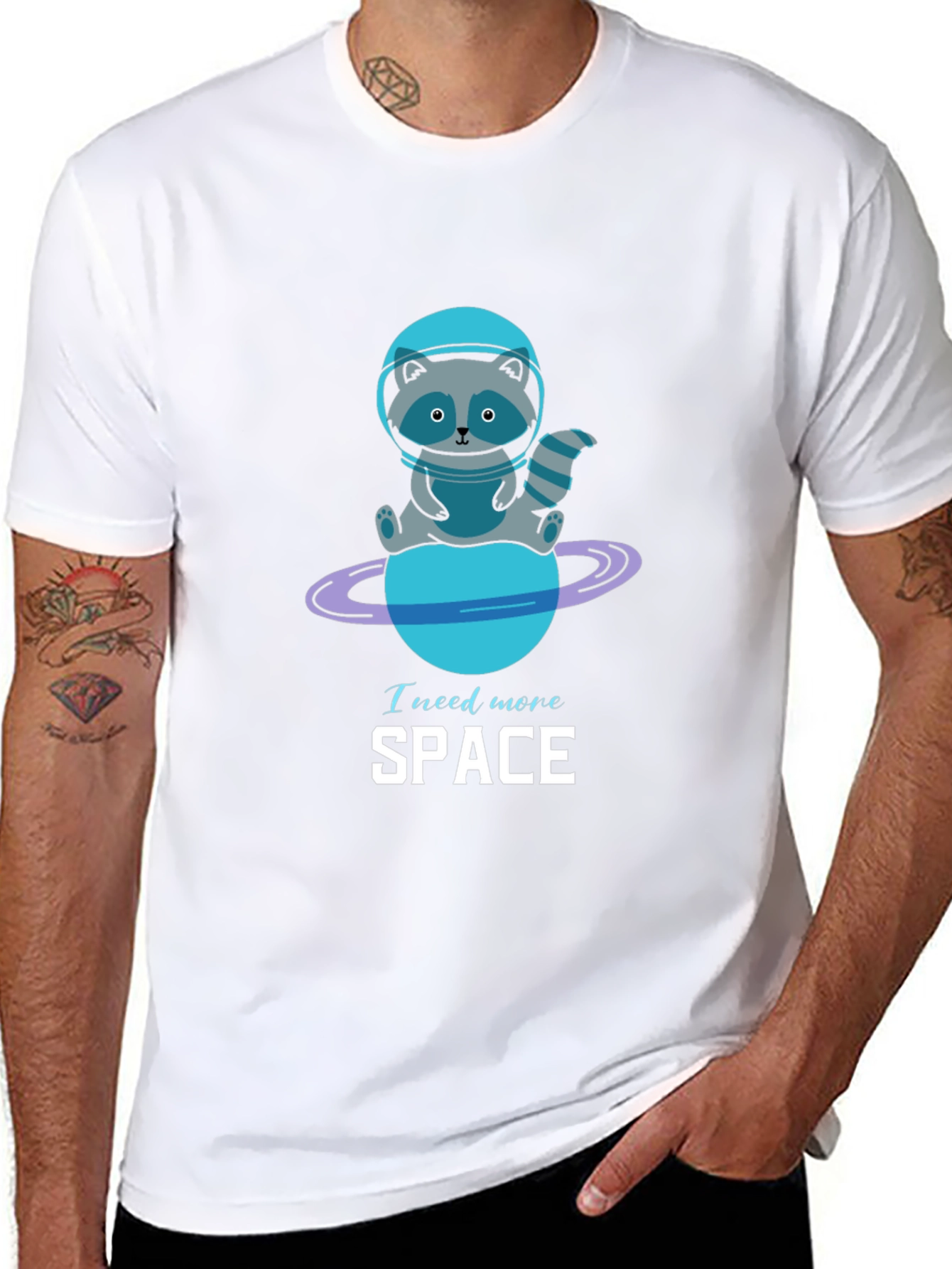 Need More Space Raccoon Graphic Tee