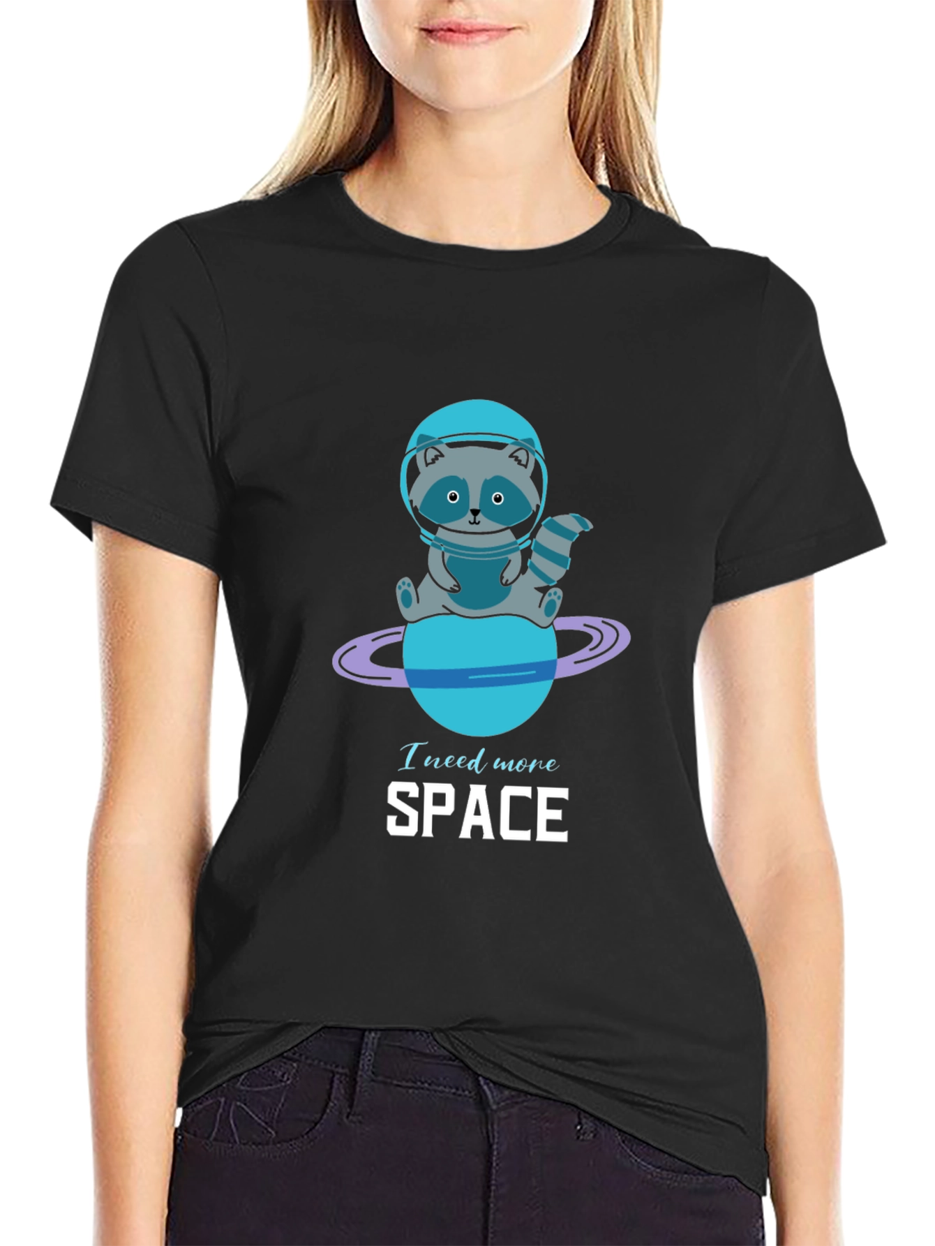 Need More Space Raccoon Graphic Tee