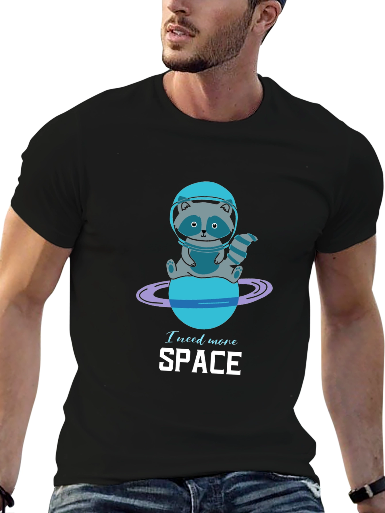 Need More Space Raccoon Graphic Tee