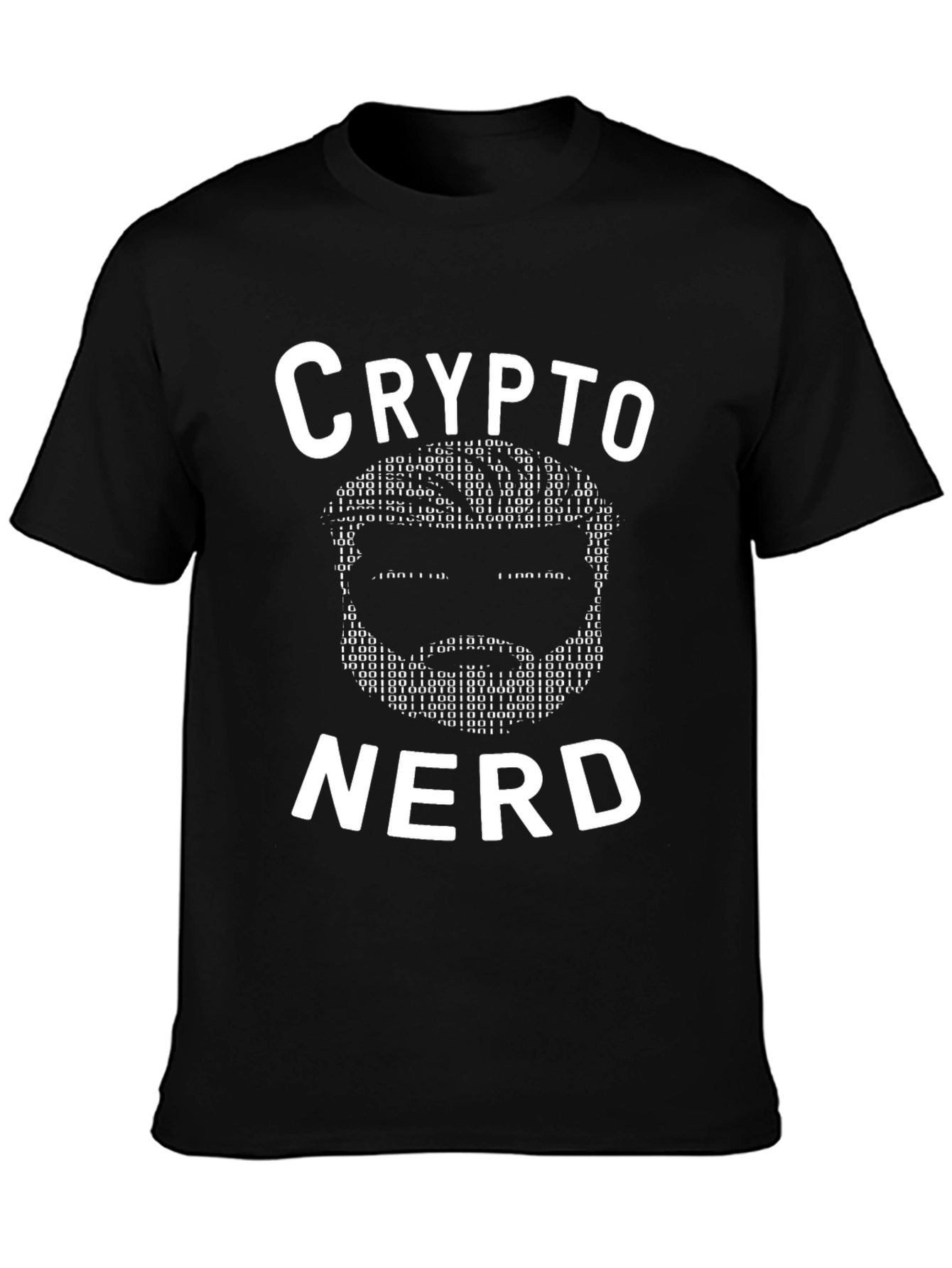 Crypto Nerd Black T-Shirt with Binary Code Graphic