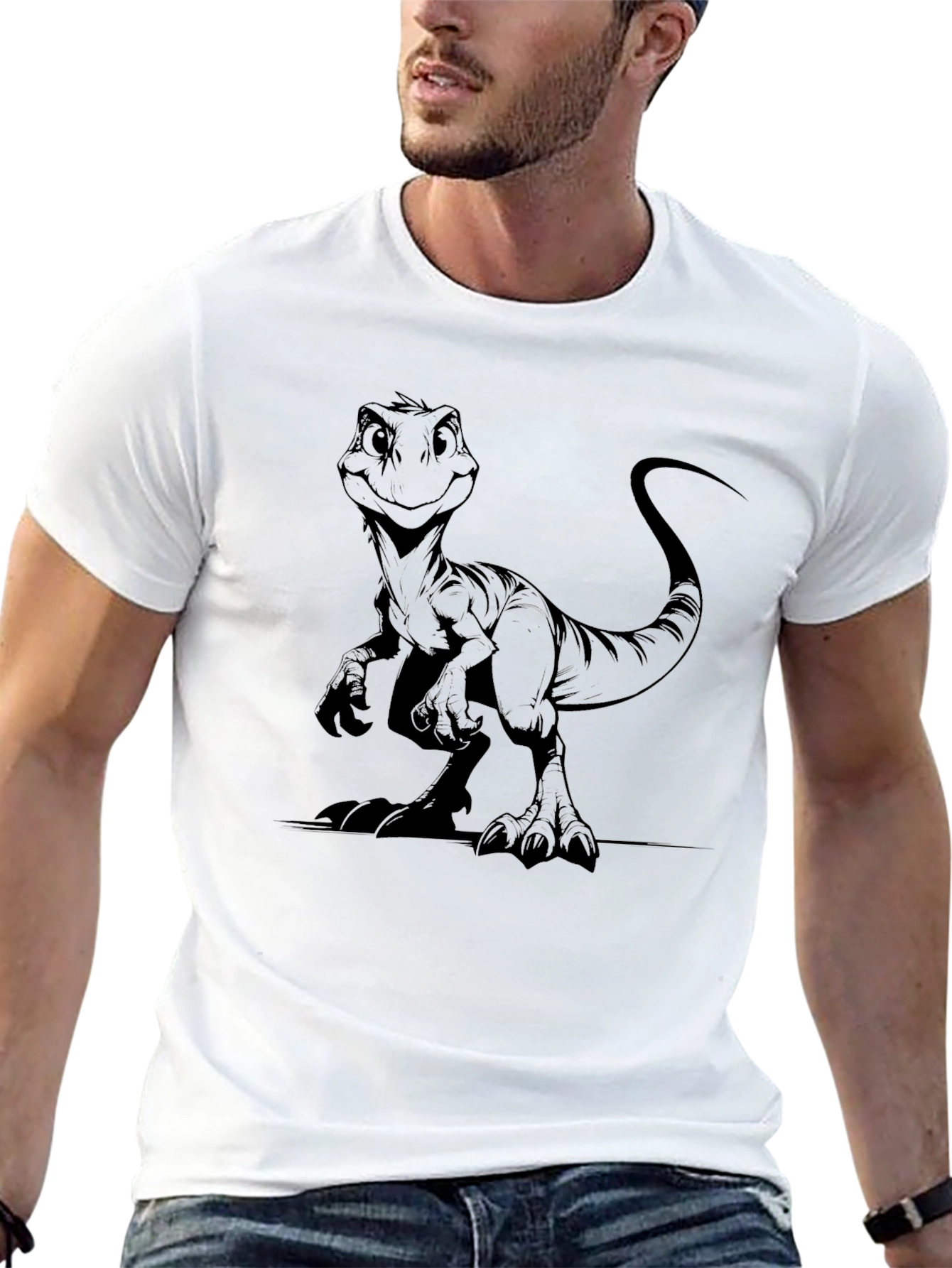 Dino T-Shirt - Black Cotton Blend