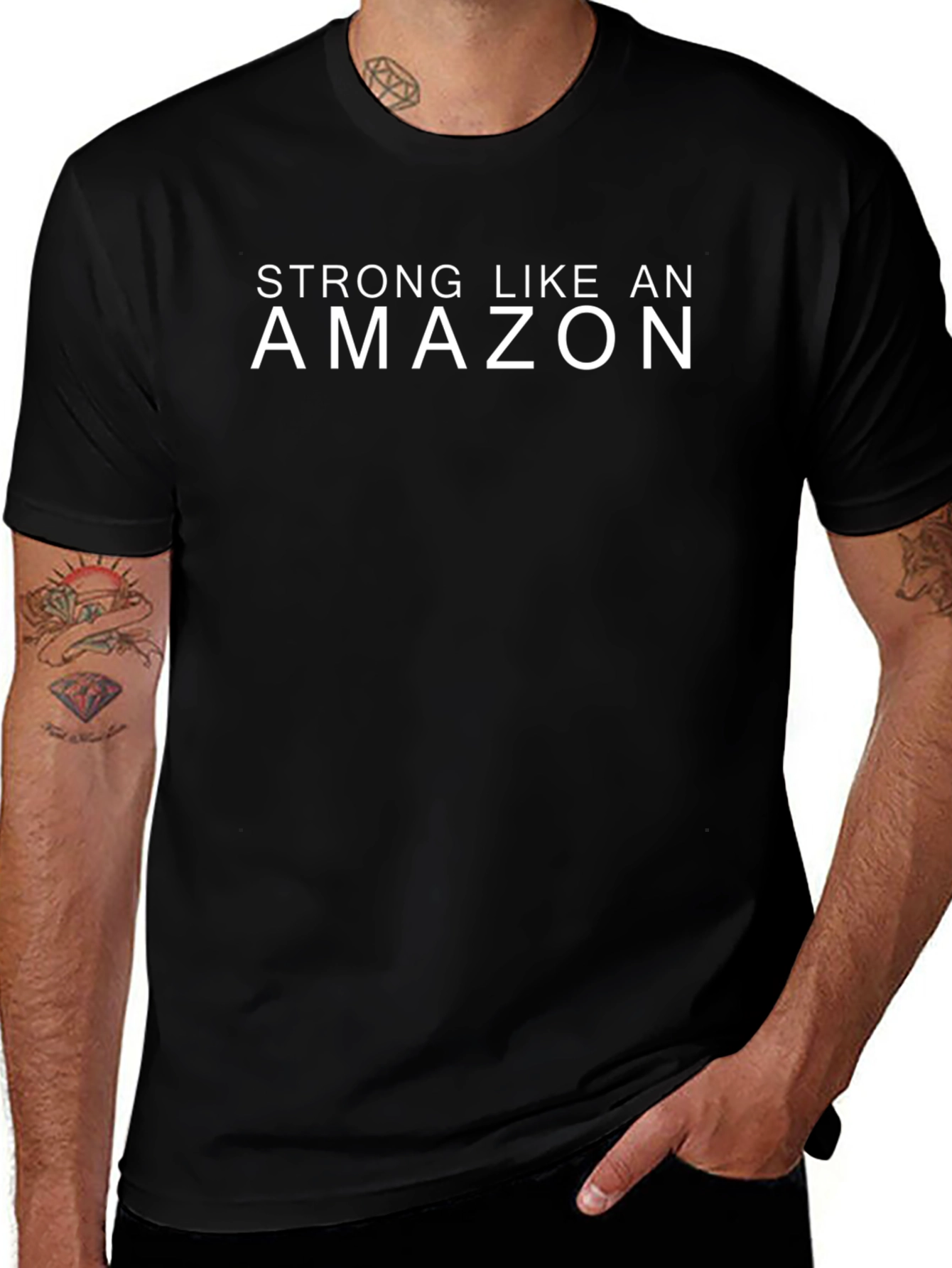 Strong Like An Amazon Black T-Shirt