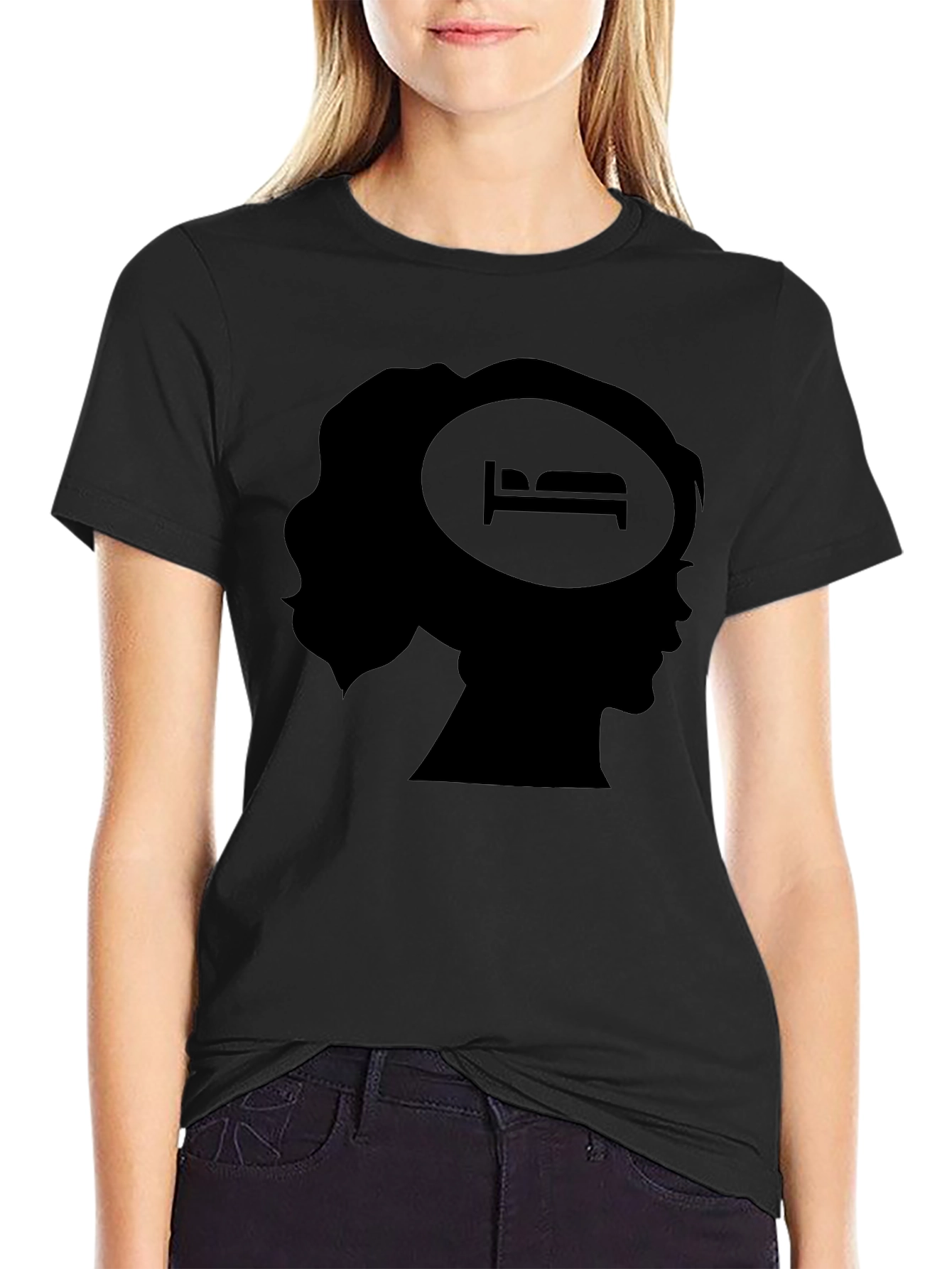 Dreamy Head Silhouette Black T-Shirt
