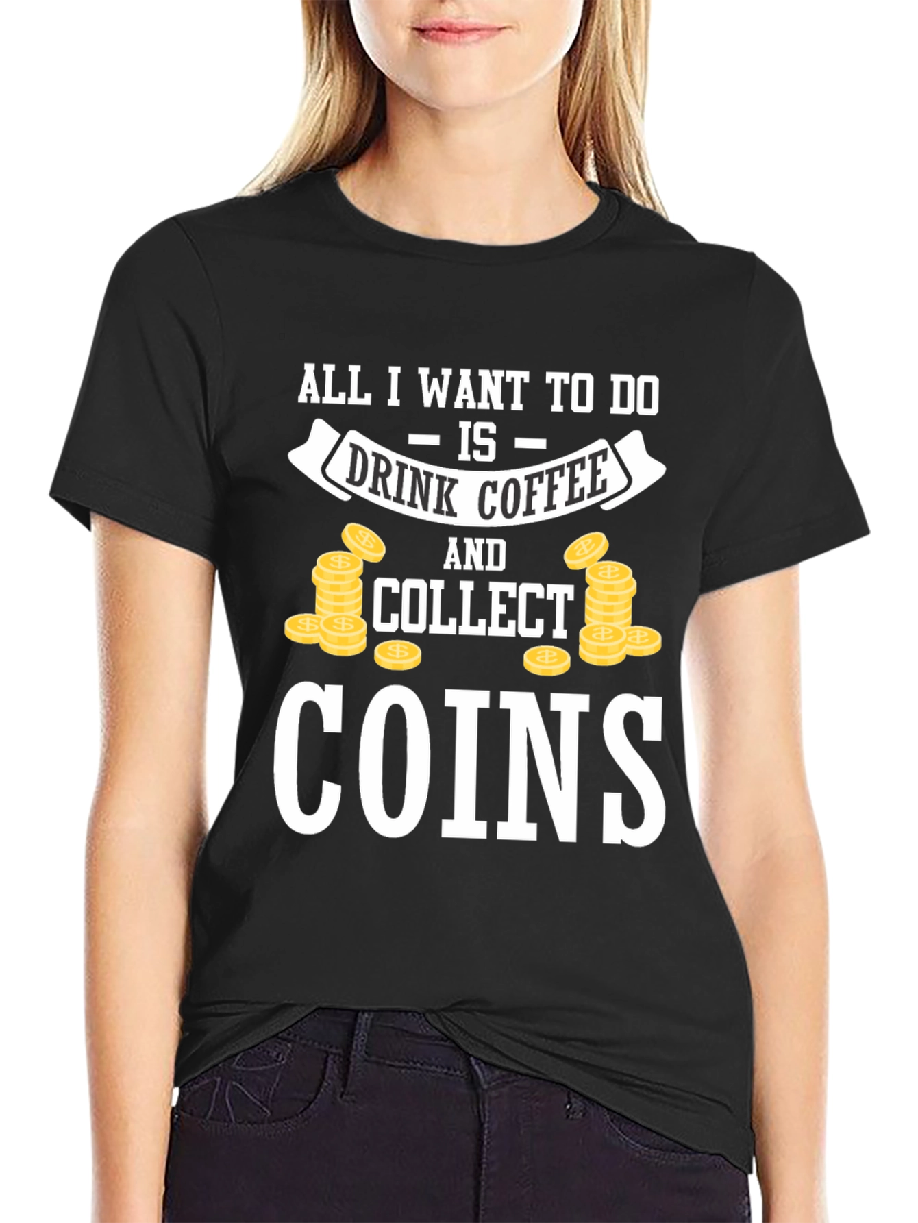 Coffee & Coins Collector Black T-Shirt