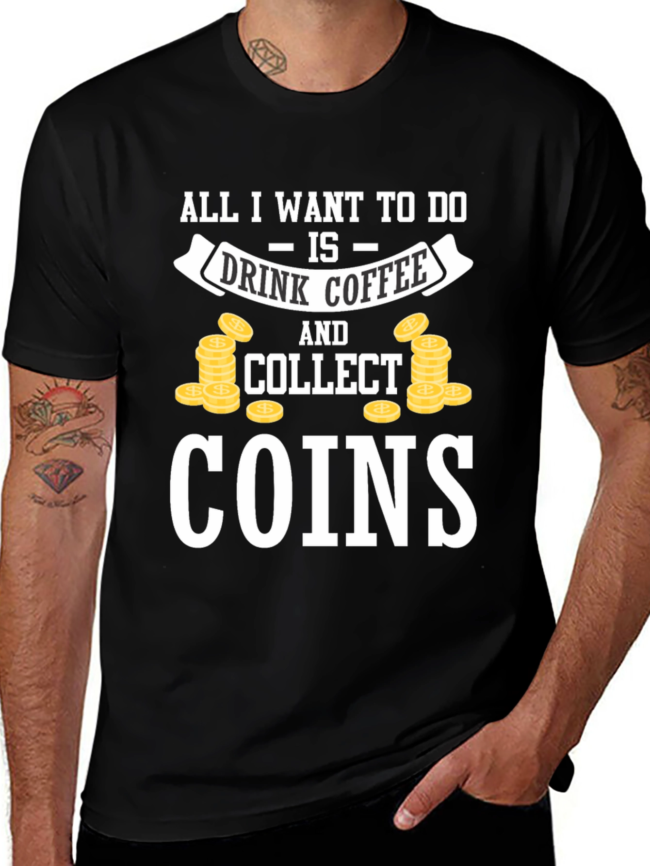 Coffee & Coins Collector Black T-Shirt