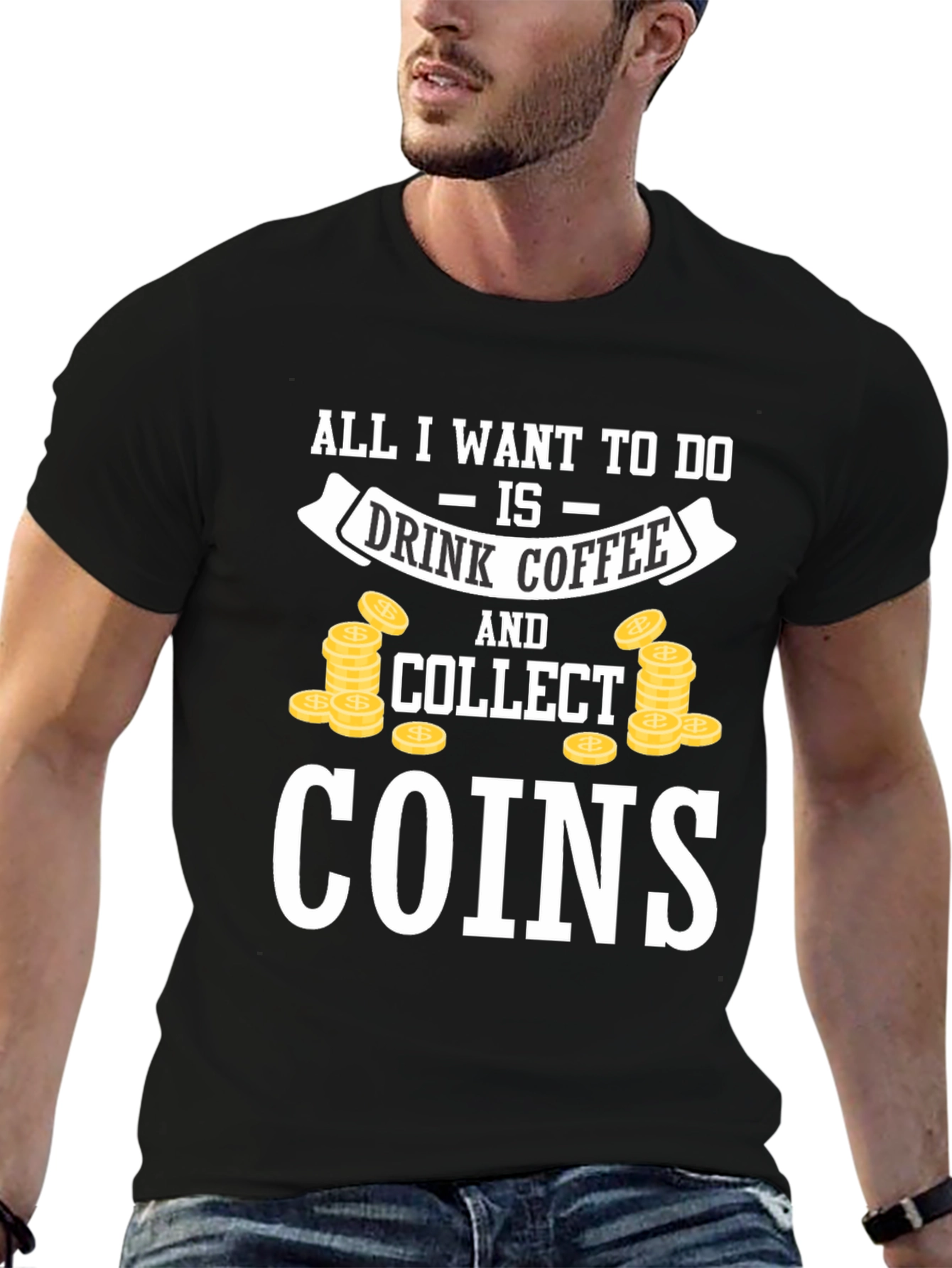 Coffee & Coins Collector Black T-Shirt