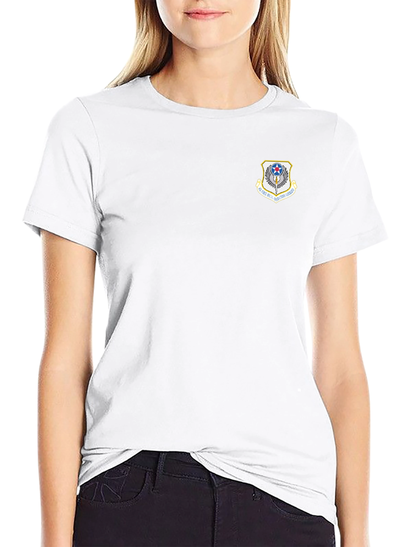 Black T-Shirt with Air Force Emblem