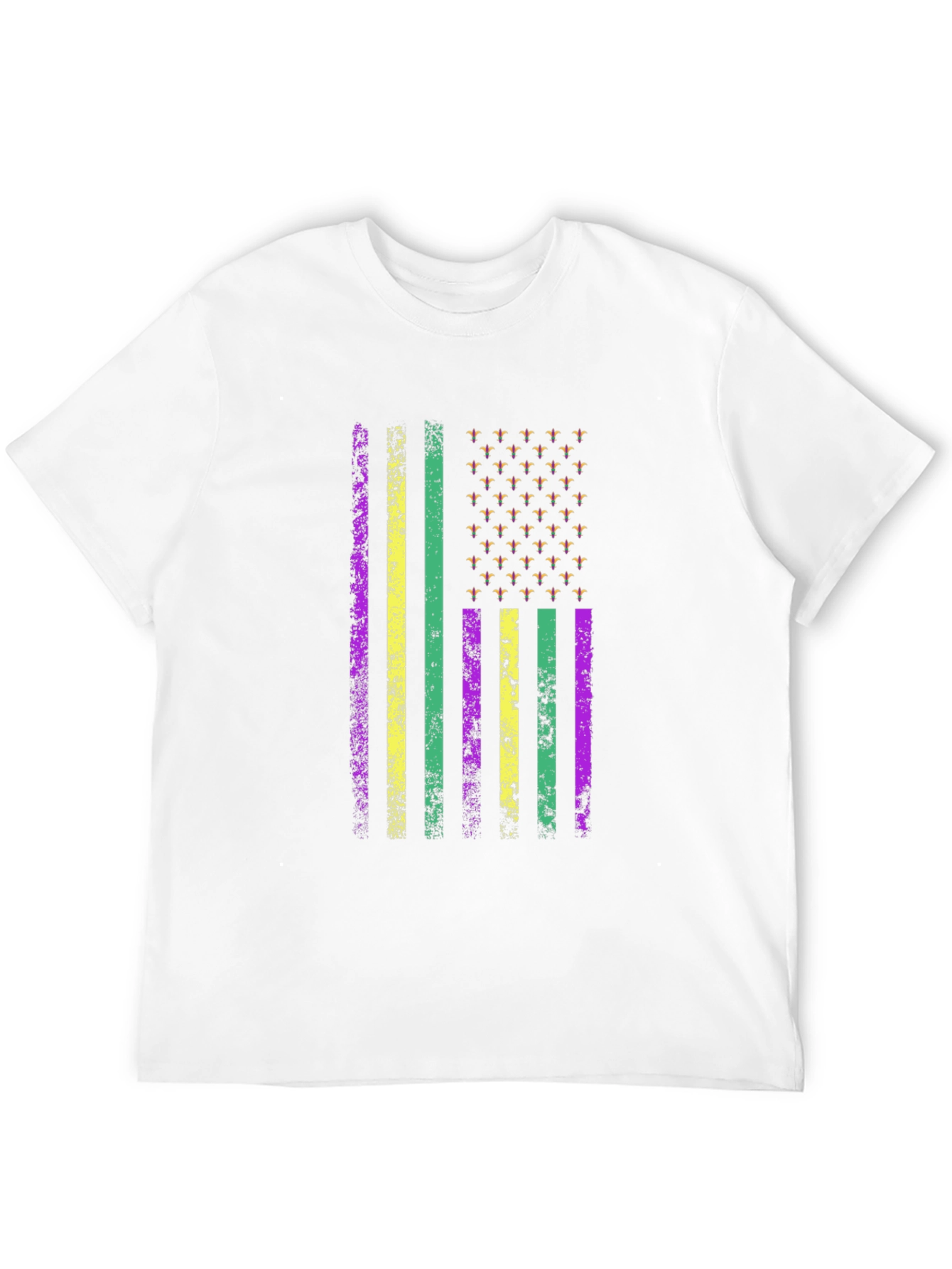 Mardi Gras Flag T-Shirt - Purple Green Gold