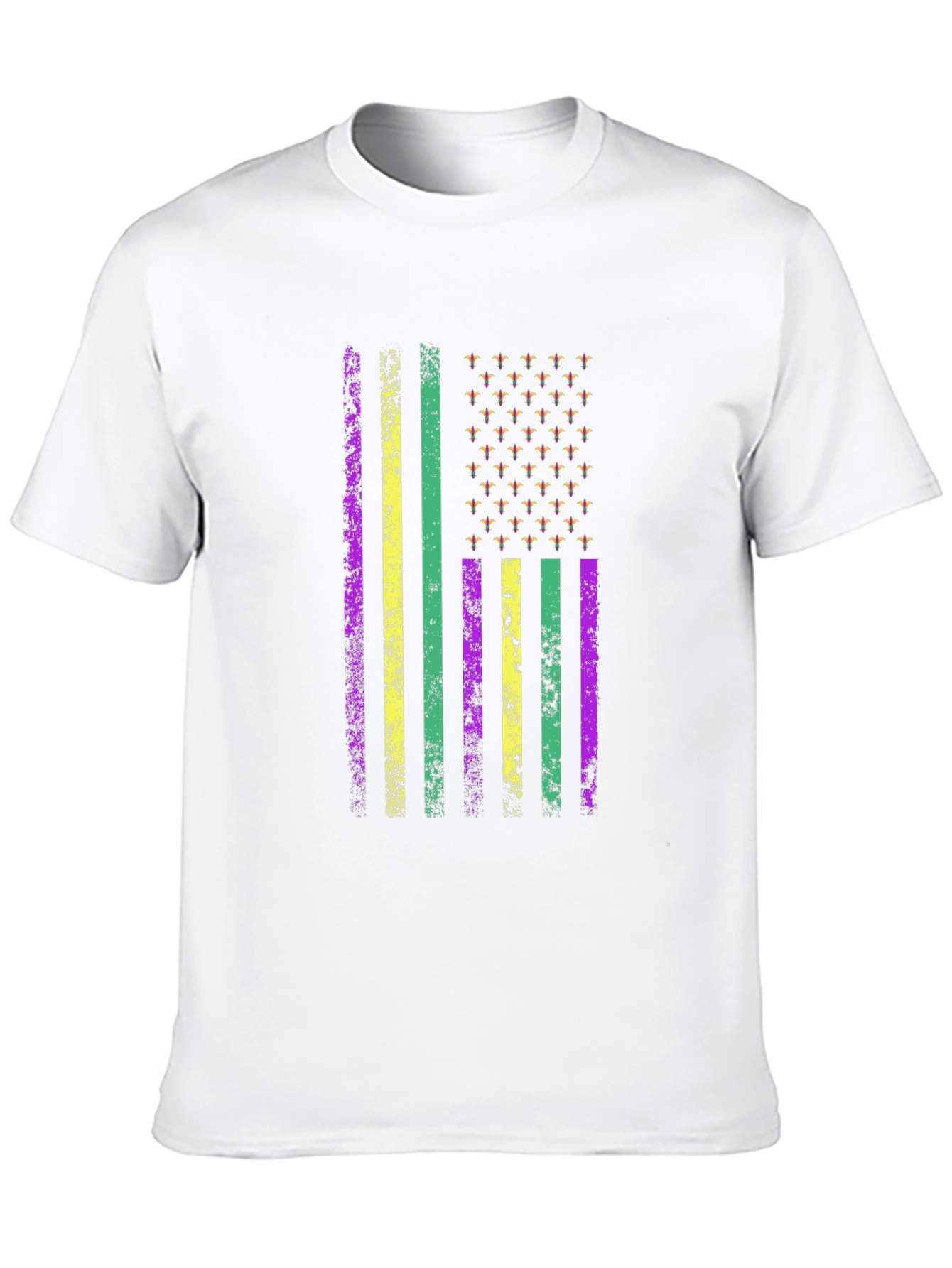 Mardi Gras Flag T-Shirt - Purple Green Gold