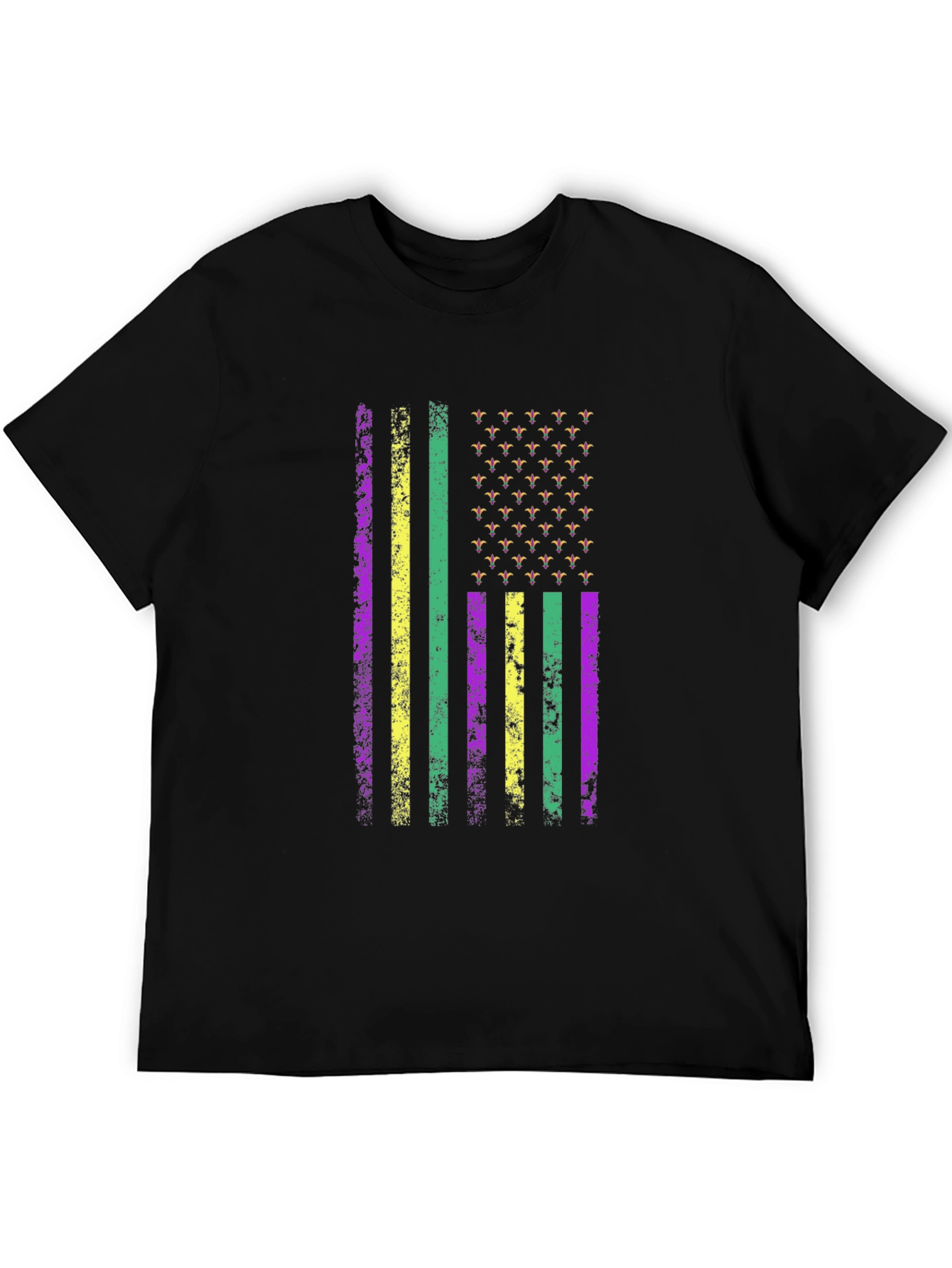 Mardi Gras Flag T-Shirt - Purple Green Gold