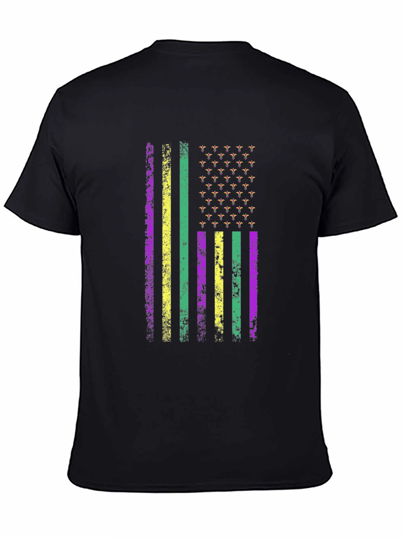 Mardi Gras Flag T-Shirt - Purple Green Gold