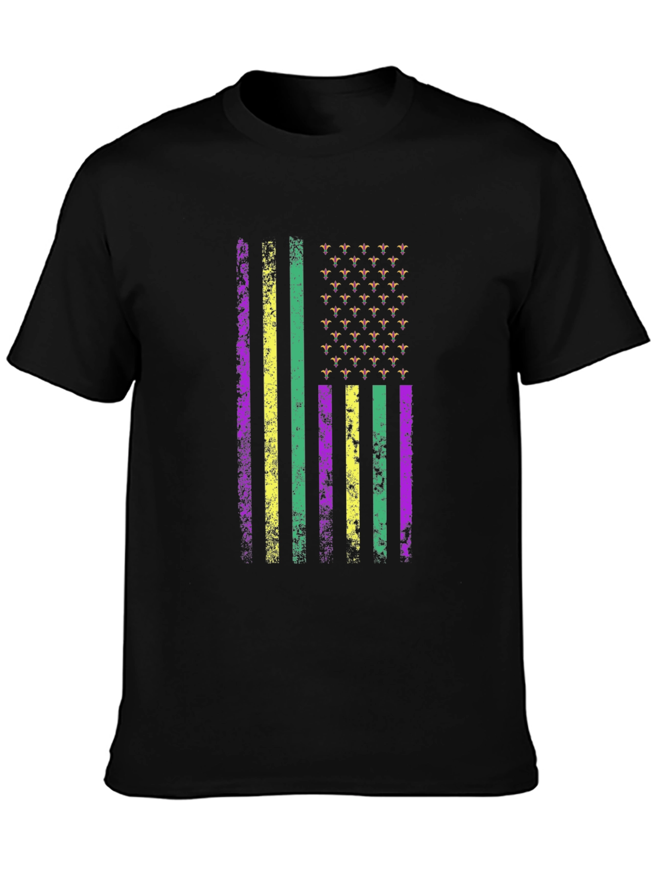 Mardi Gras Flag T-Shirt - Purple Green Gold