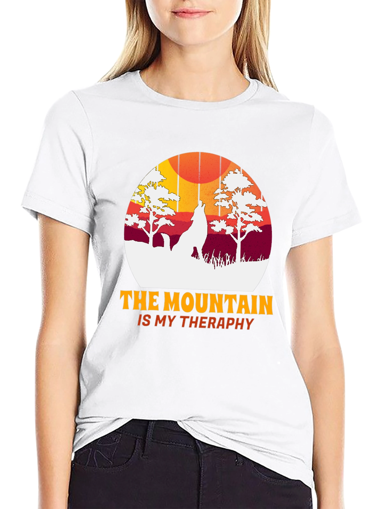 Mountain Therapy Graphic Tee - Nature Wolf T-Shirt