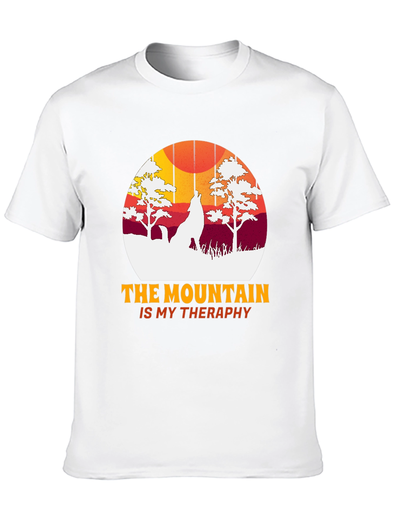 Mountain Therapy Graphic Tee - Nature Wolf T-Shirt