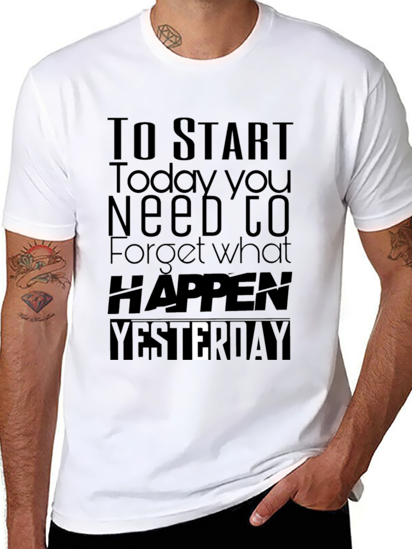 Motivational Black T-Shirt: Start Today