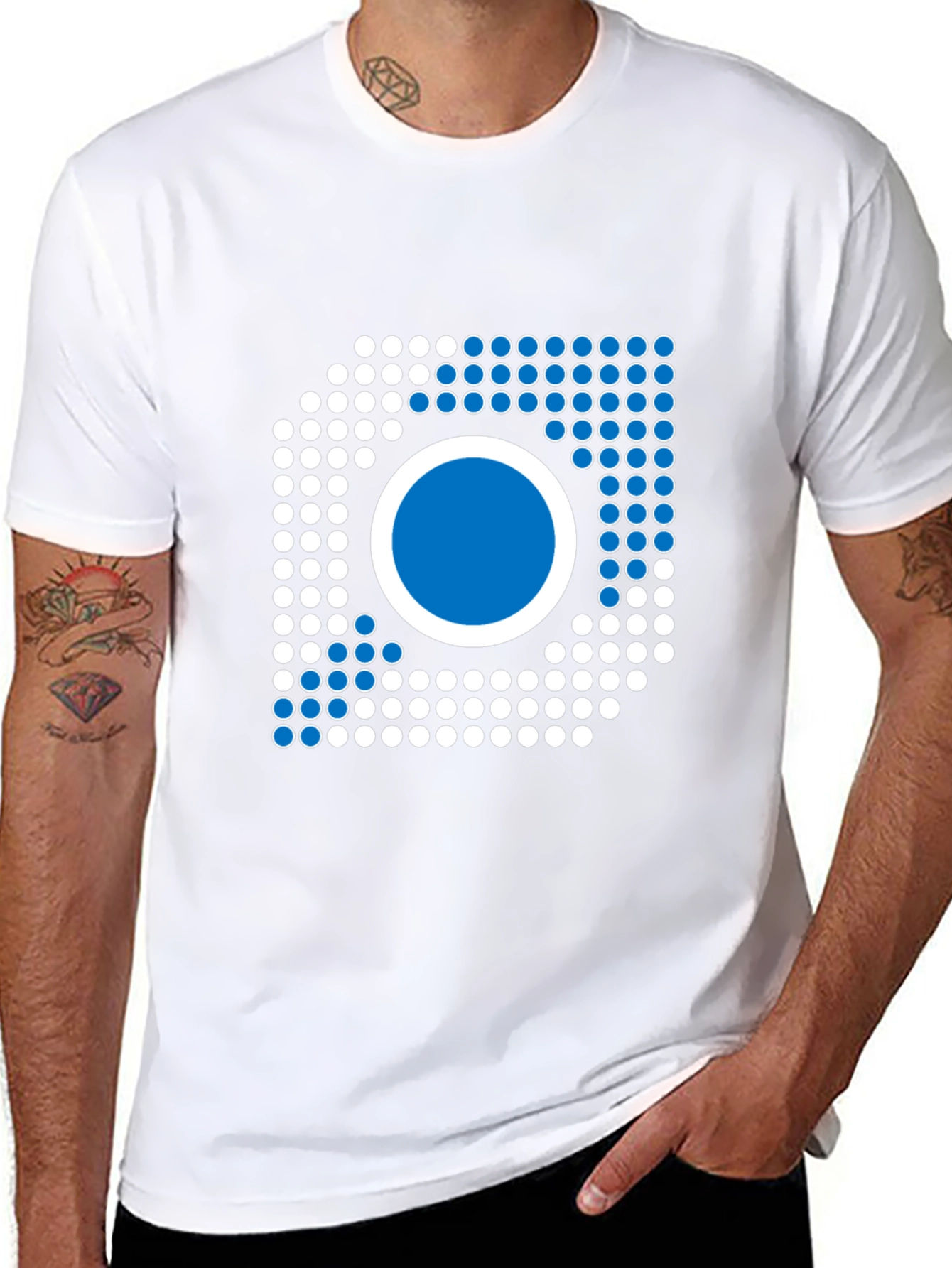 Abstract Circle Graphic Black T-Shirt