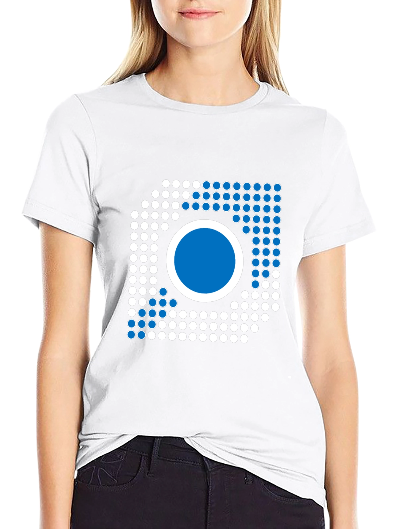 Abstract Circle Graphic Black T-Shirt