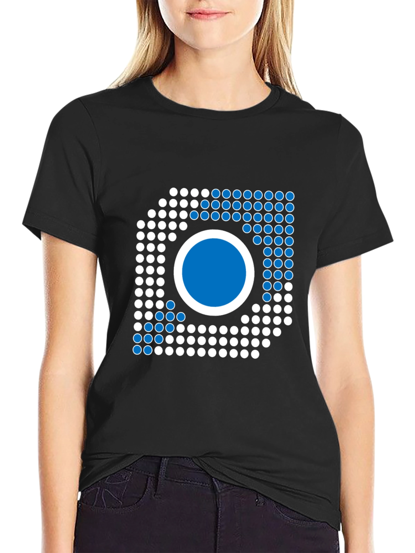 Abstract Circle Graphic Black T-Shirt