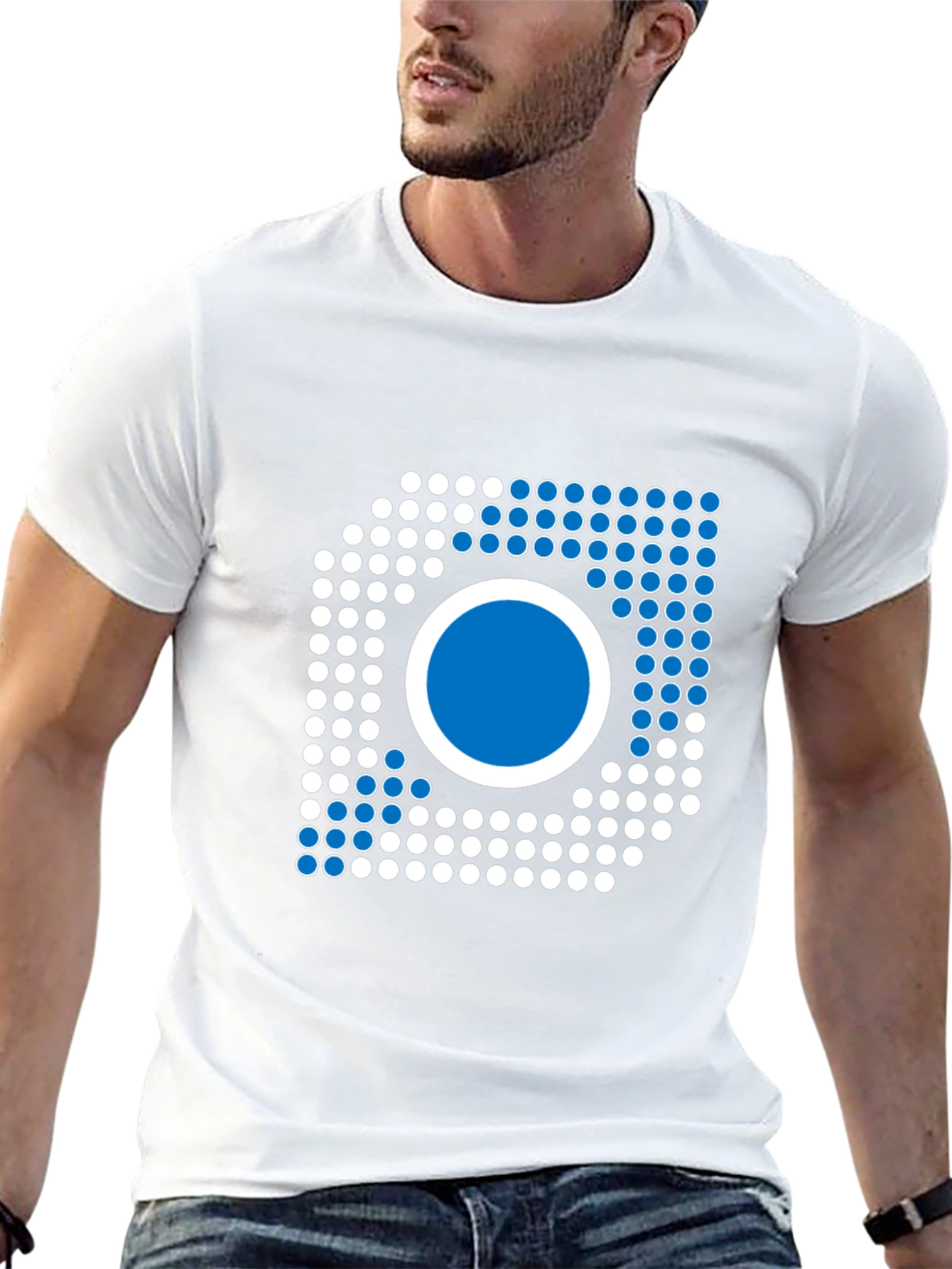 Abstract Circle Graphic Black T-Shirt