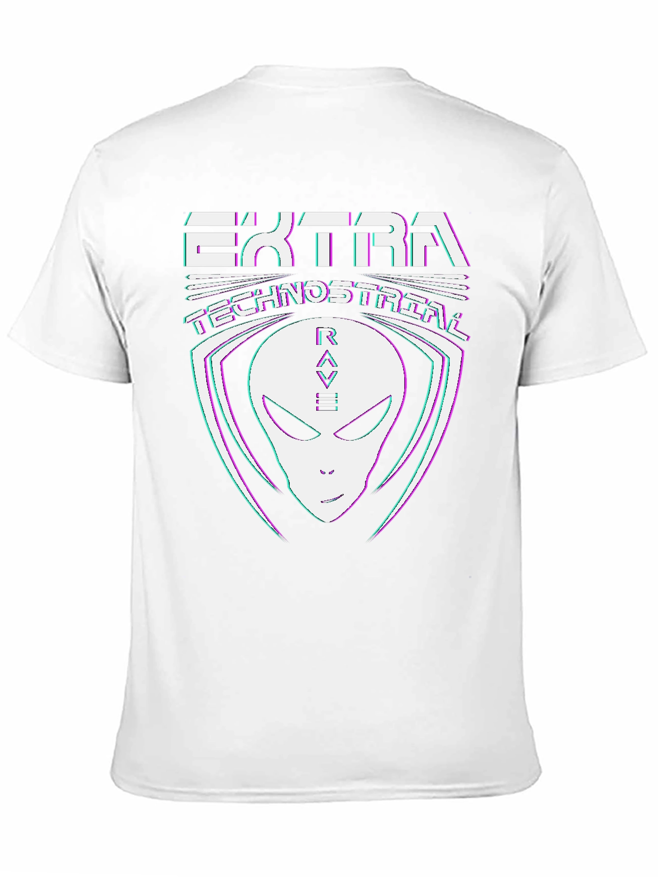 Extra Technostrial Rave Alien Graphic Tee