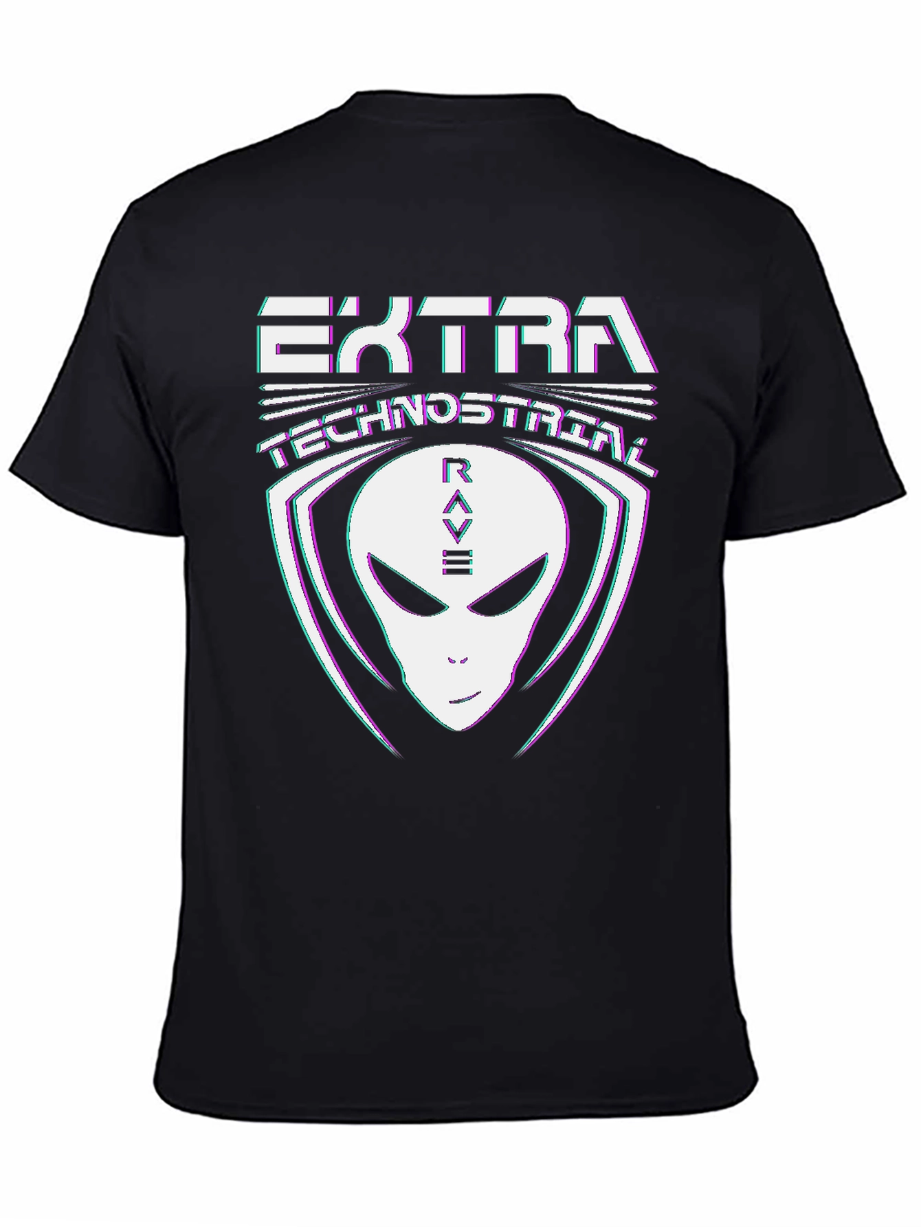 Extra Technostrial Rave Alien Graphic Tee