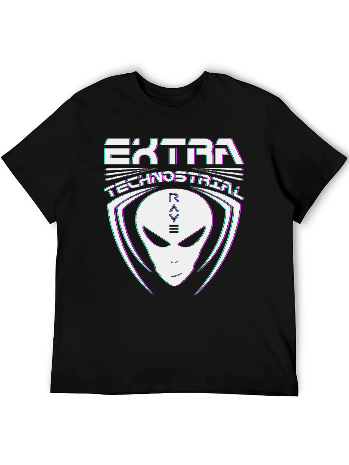 Extra Technostrial Rave Alien Graphic Tee
