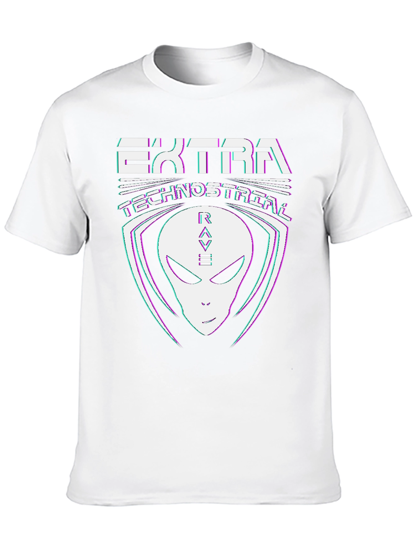 Extra Technostrial Rave Alien Graphic Tee