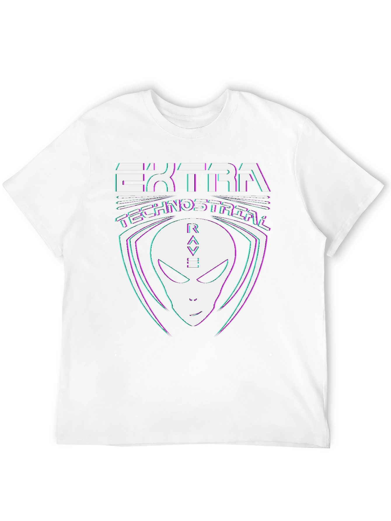 Extra Technostrial Rave Alien Graphic Tee