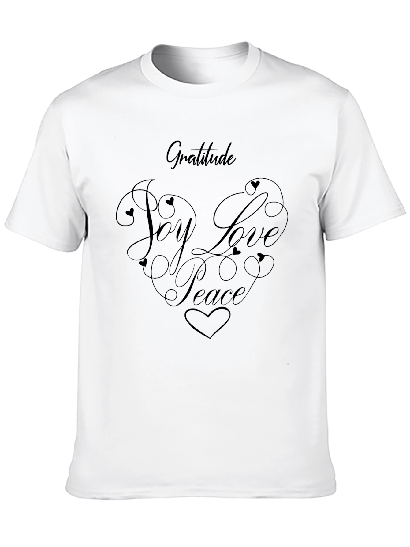 Gratitude Joy Love Peace Graphic Tee - Black