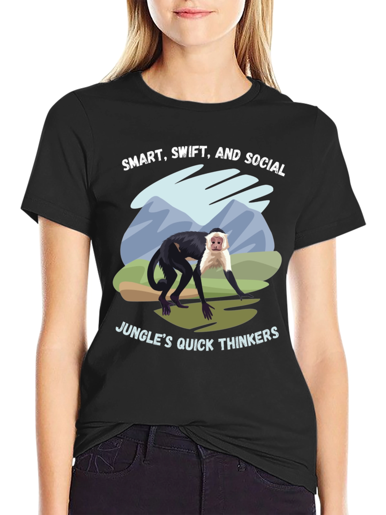 Smart Swift and Social Monkey Graphic T-Shirt