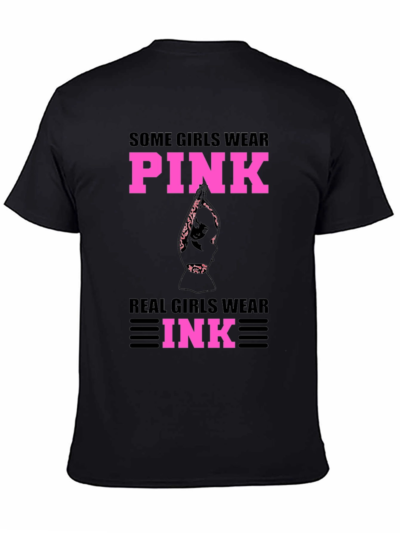 Pink and Ink Graphic Tee - Statement T-Shirt