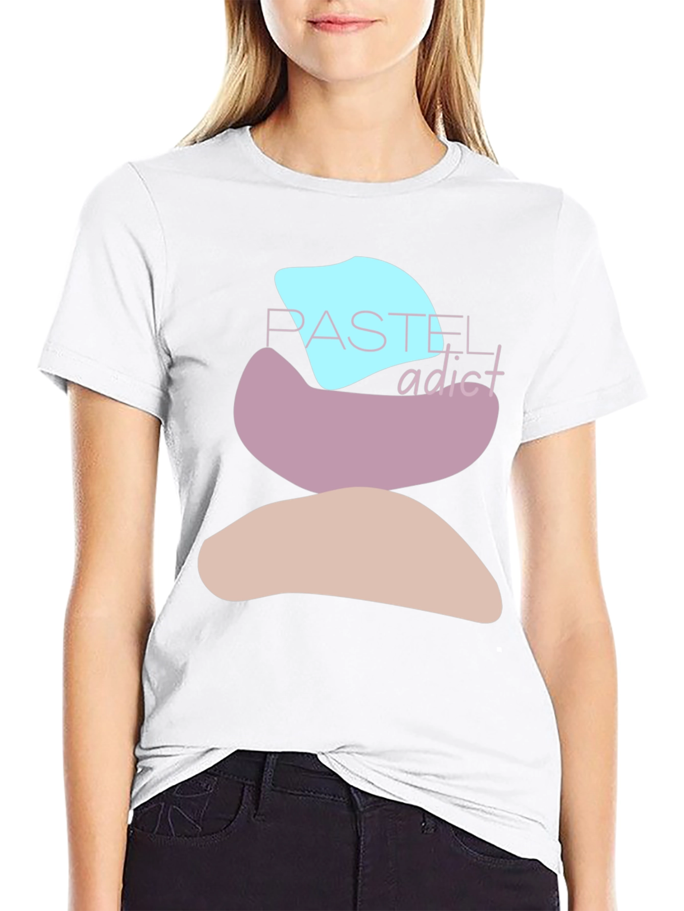 Pastel Addict T-Shirt - Abstract Stacked Design