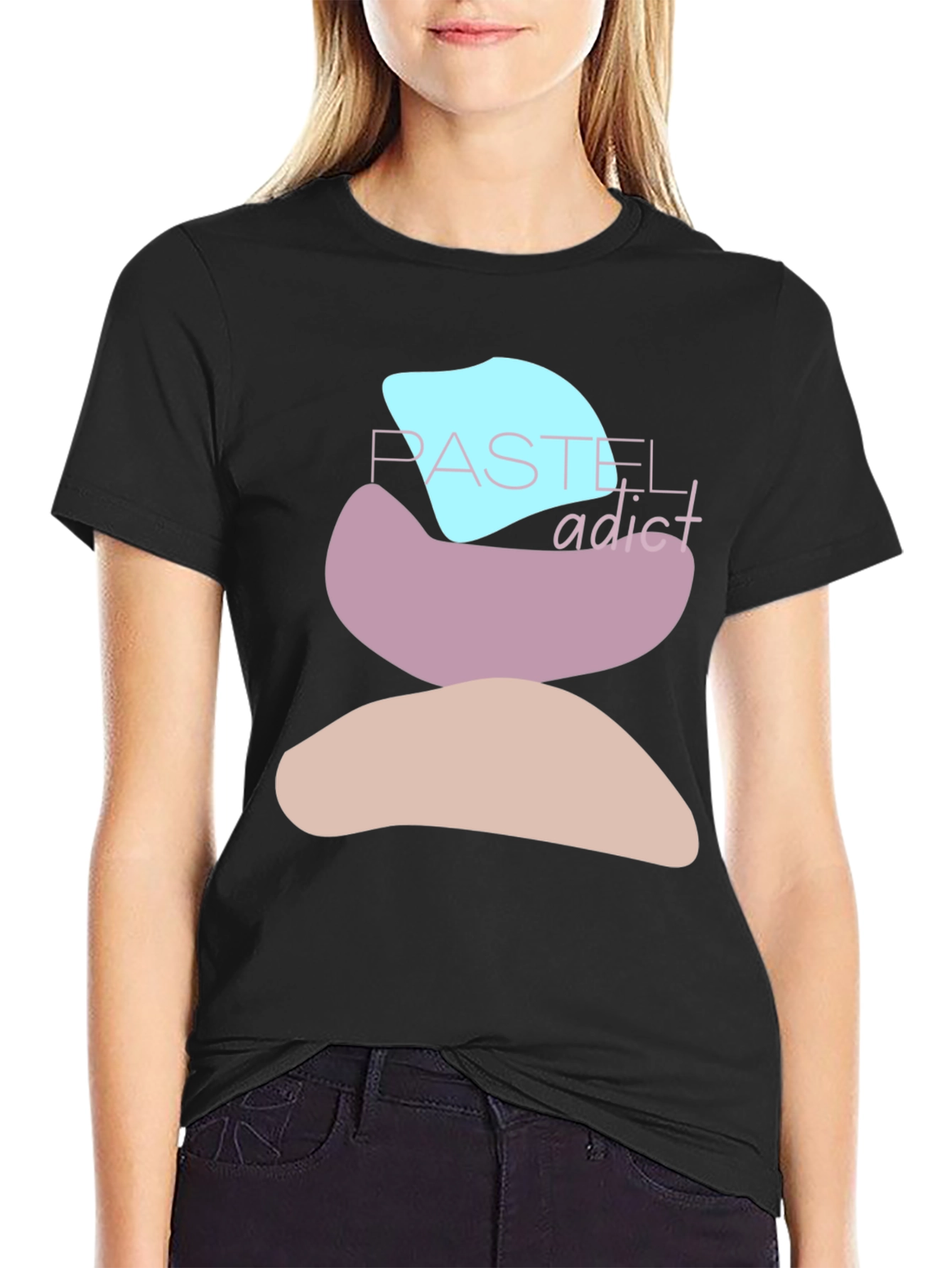 Pastel Addict T-Shirt - Abstract Stacked Design