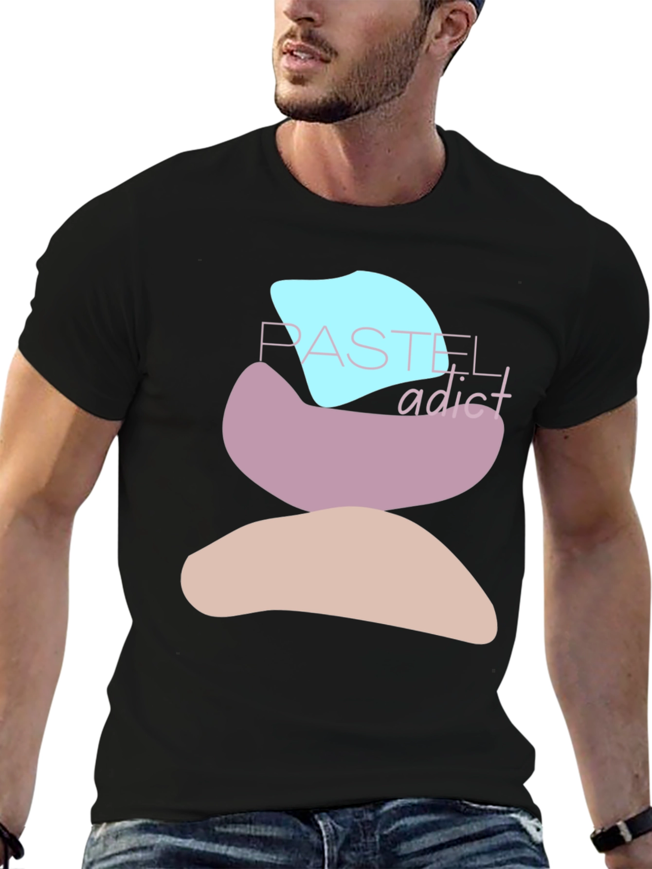 Pastel Addict T-Shirt - Abstract Stacked Design