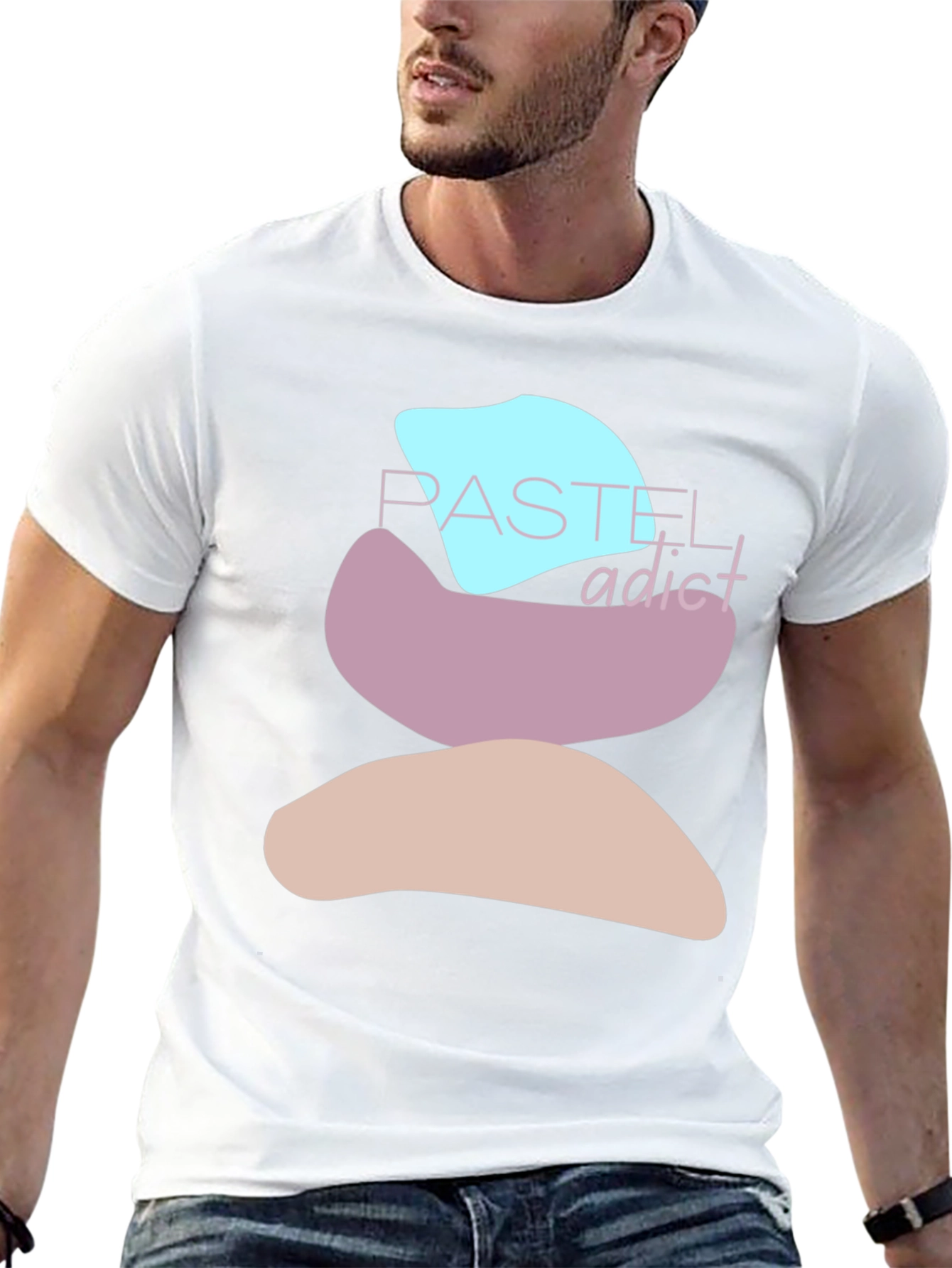 Pastel Addict T-Shirt - Abstract Stacked Design